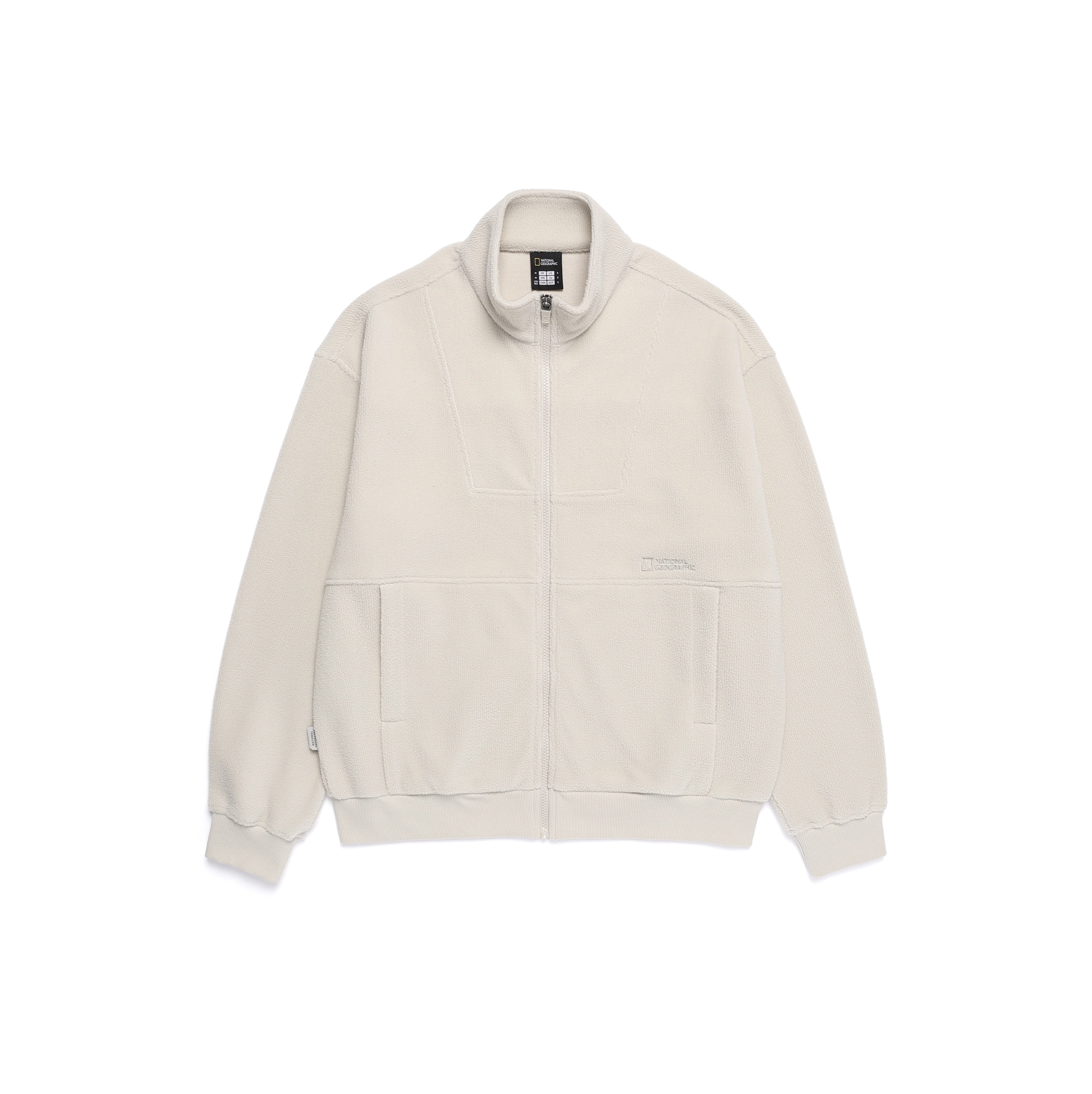 WOMEN MODIFIED FLEECE HIGH NECK FULL ZIP-UP SILVER BIRCH