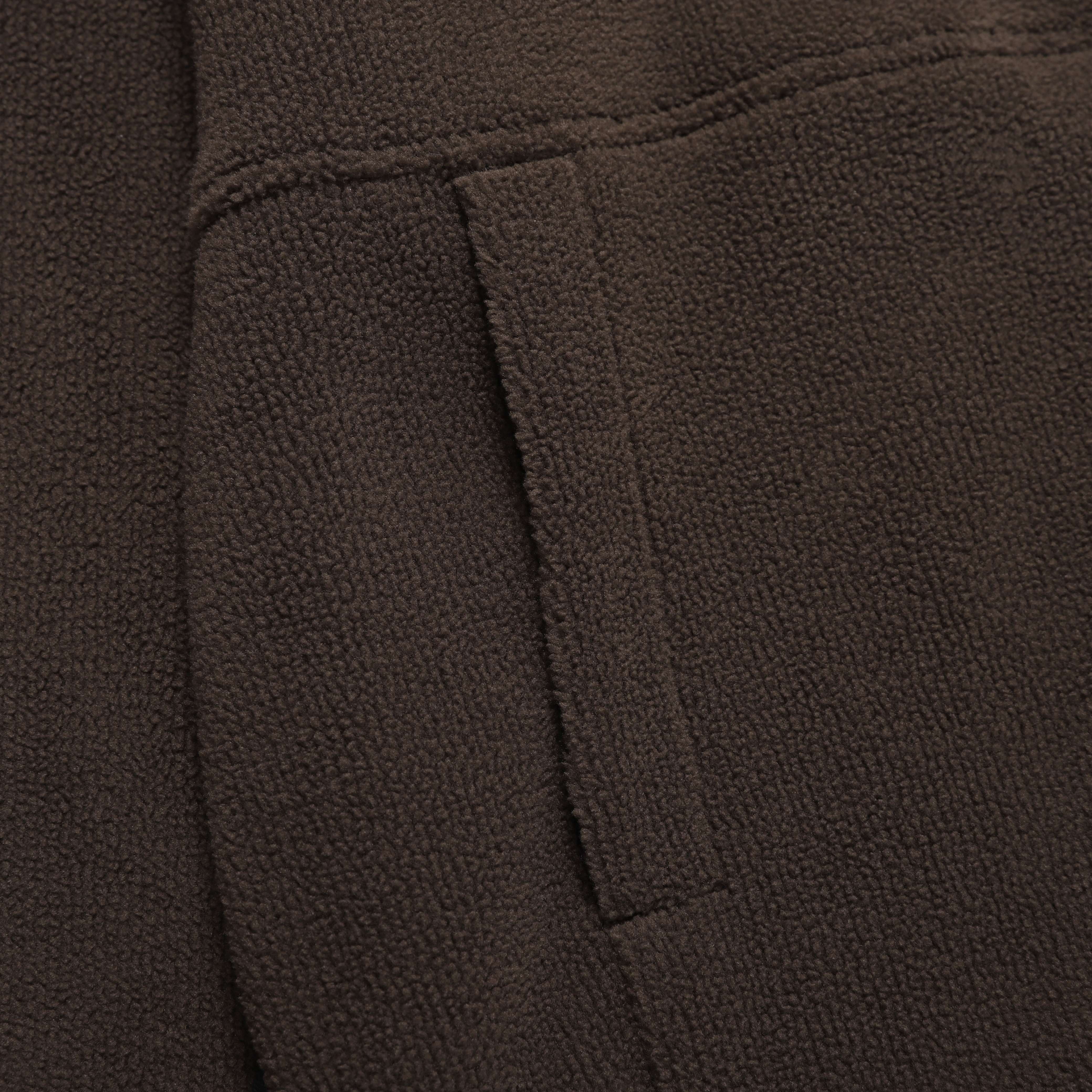 FLEECE HIGH NECK ZIP UP BROWN