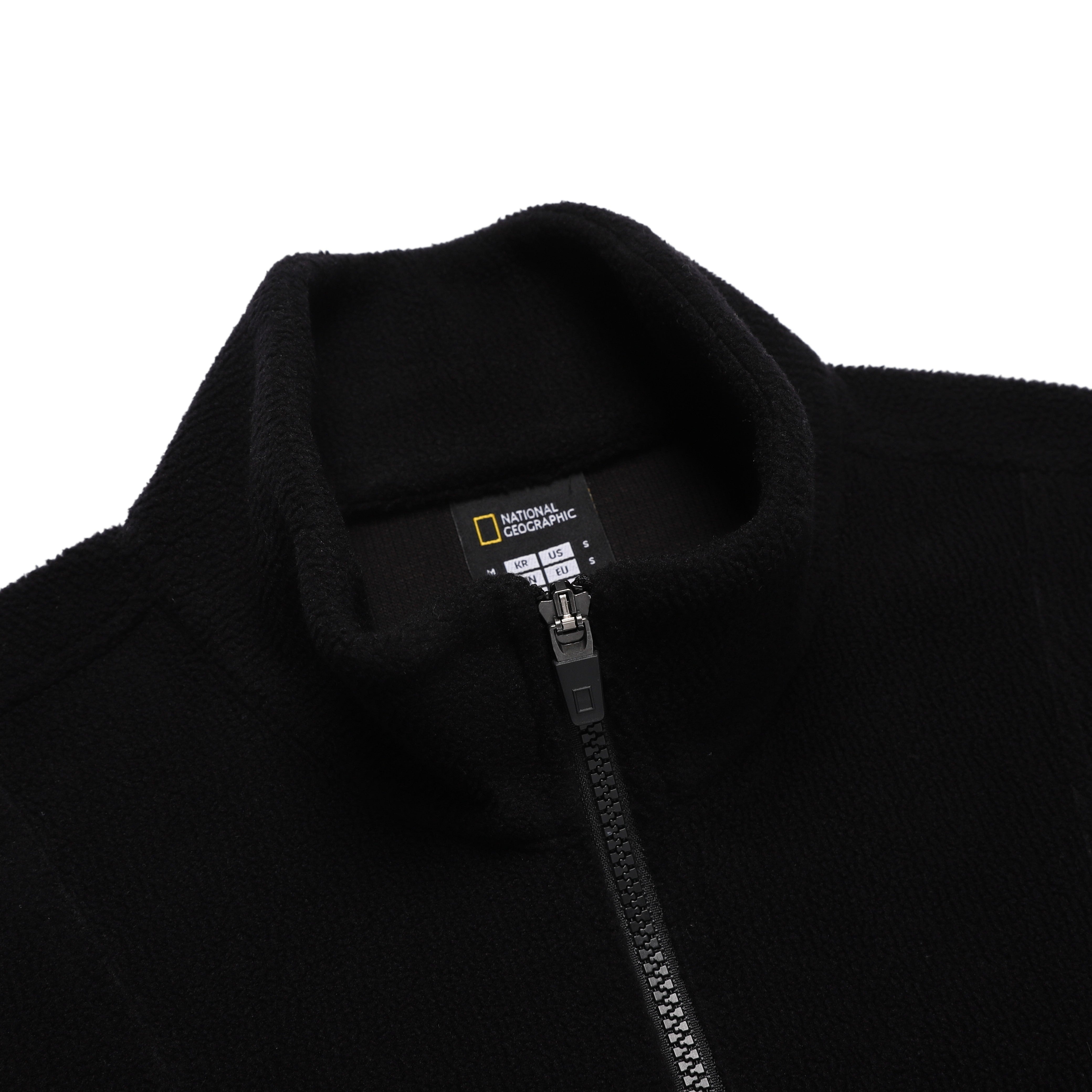 FLEECE HIGH NECK ZIP UP BLACK