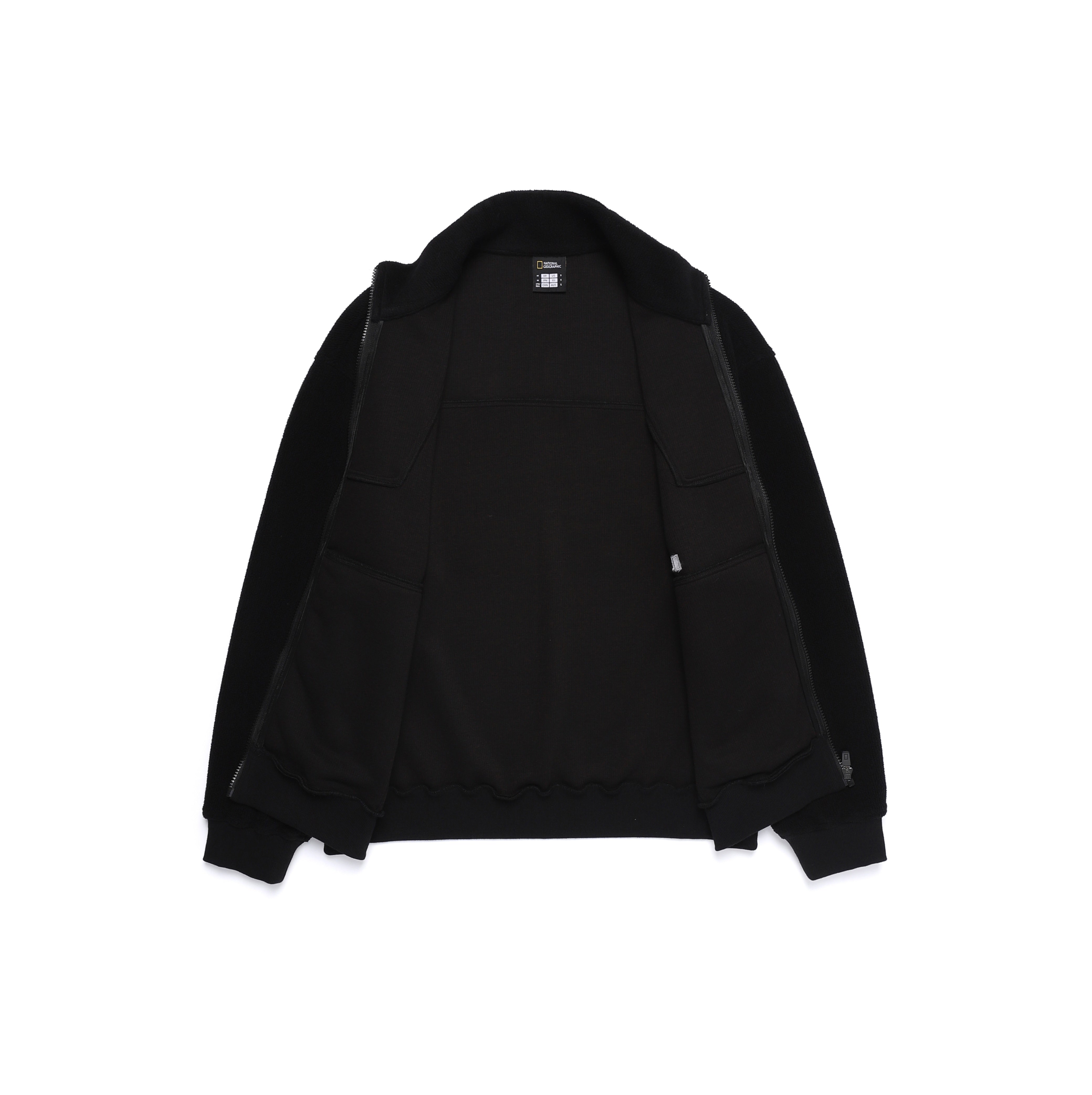 FLEECE HIGH NECK ZIP UP BLACK