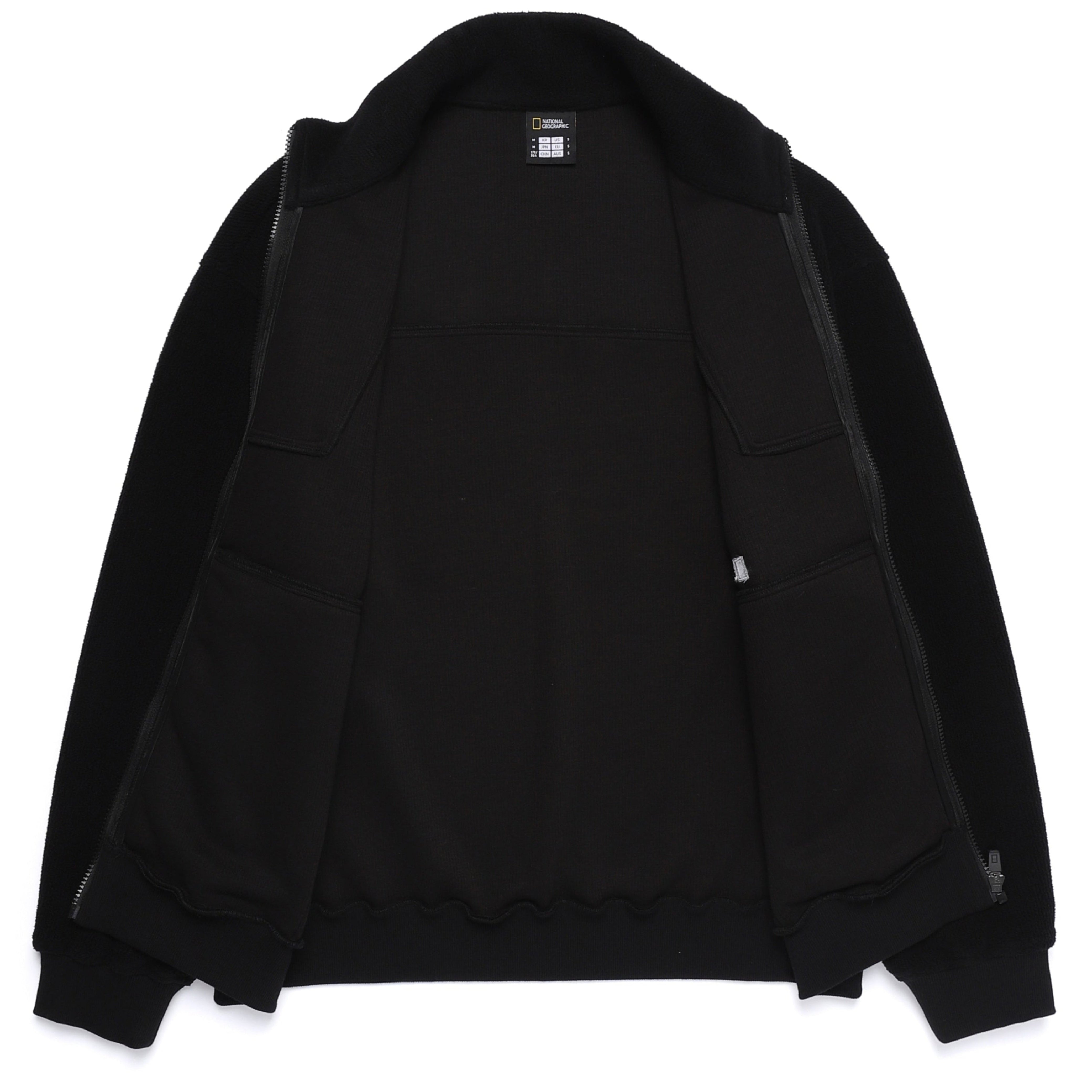 FLEECE HIGH NECK ZIP UP BLACK