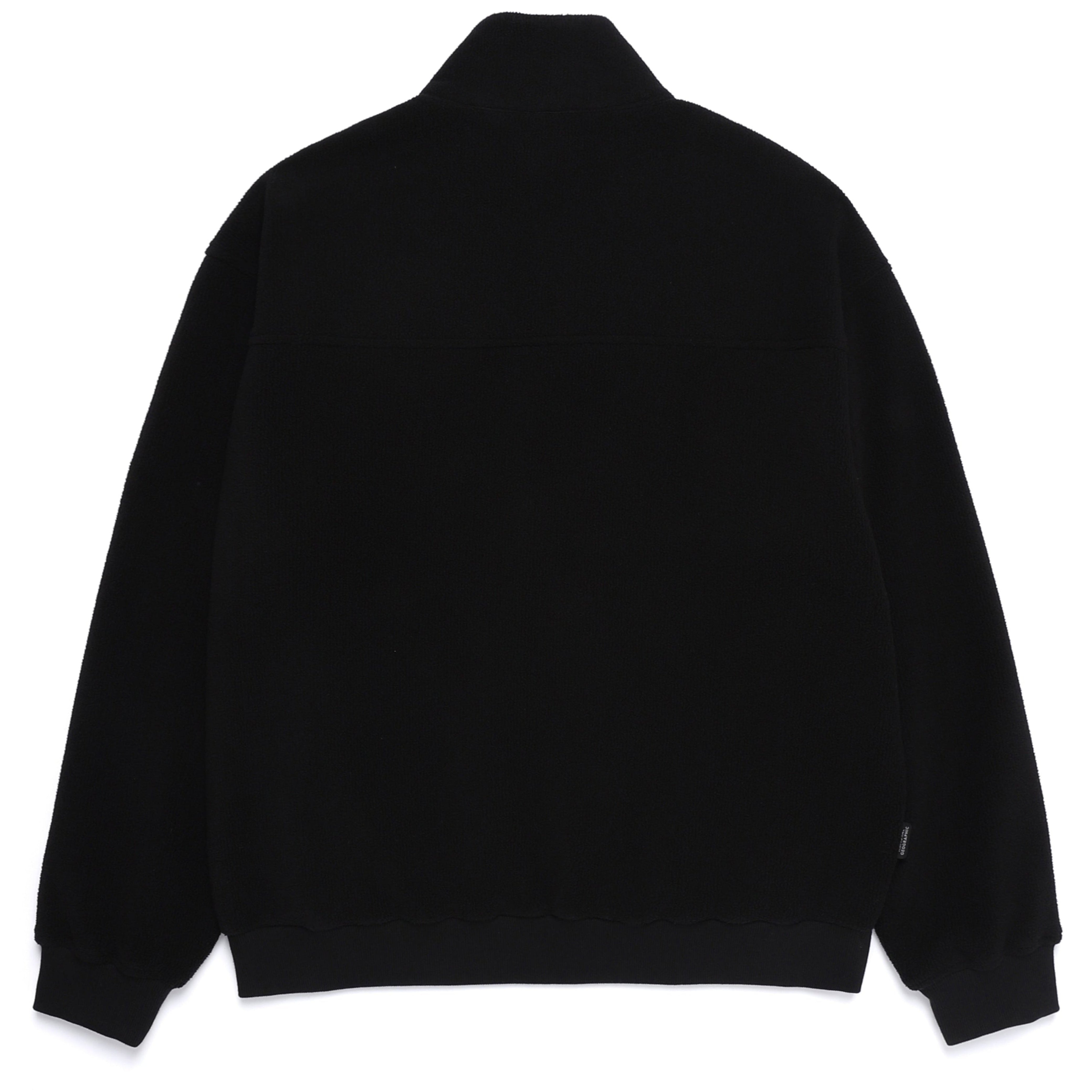 FLEECE HIGH NECK ZIP UP BLACK