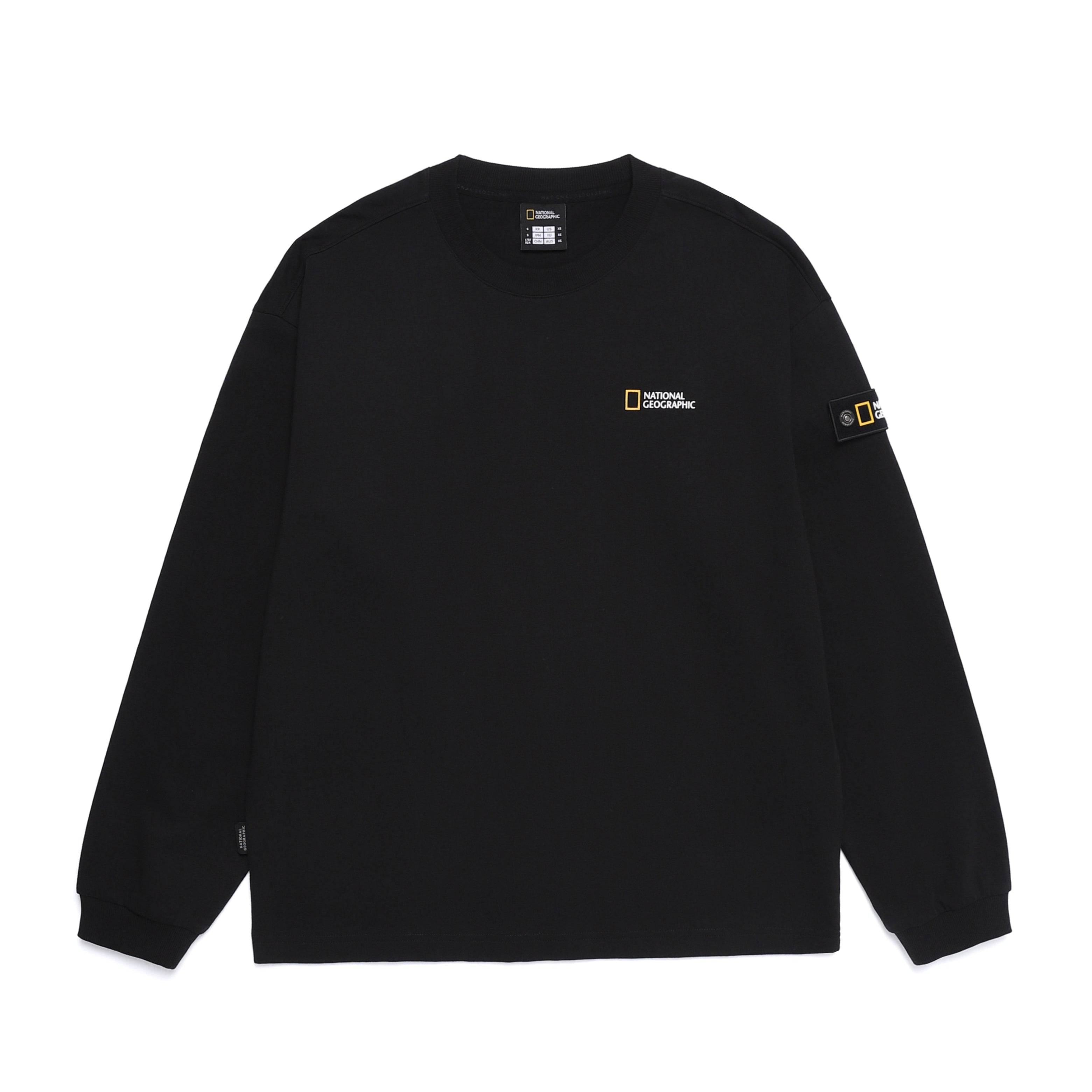 UNISEX SEMI-OVER FIT LONG SLEEVE TEE BLACK