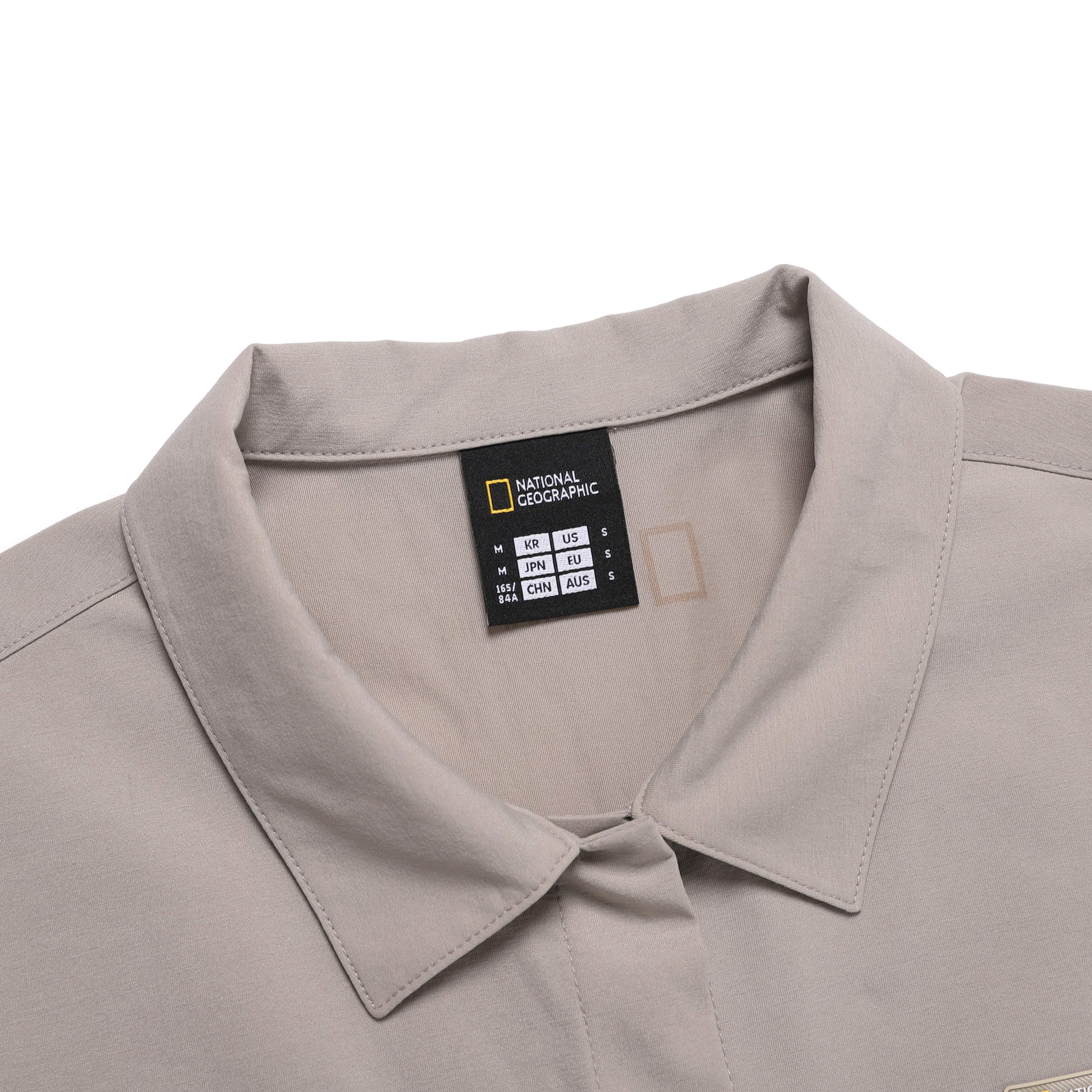 WOMEN FROZEN AIR SEMI CROP SHORT SLEEVE SHIRT MOURNING GREY