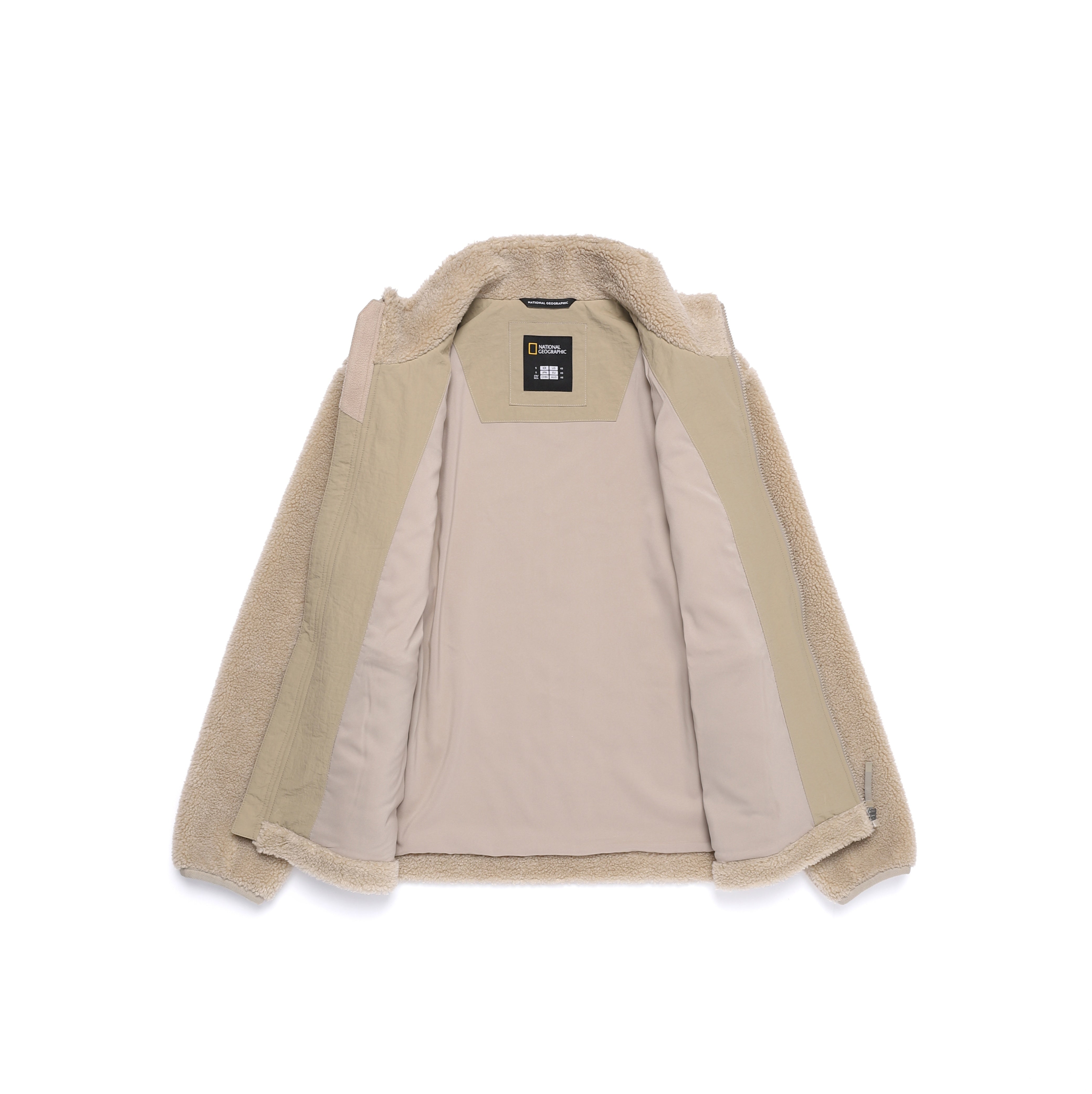 COTTONI FLEECE STANDNECK FLEECE JACKET MOURNING BEIGE