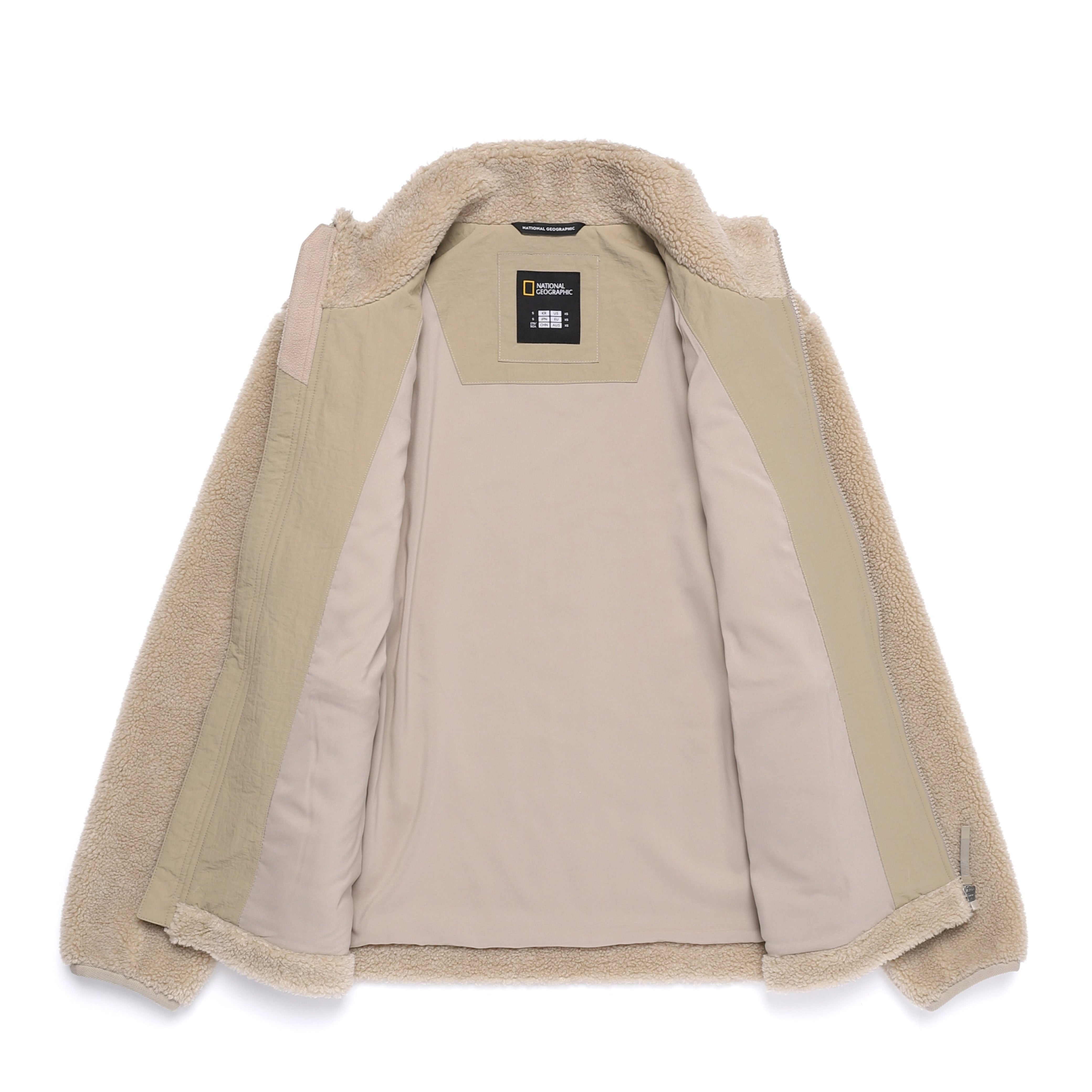 COTTONI FLEECE STANDNECK FLEECE JACKET MOURNING BEIGE
