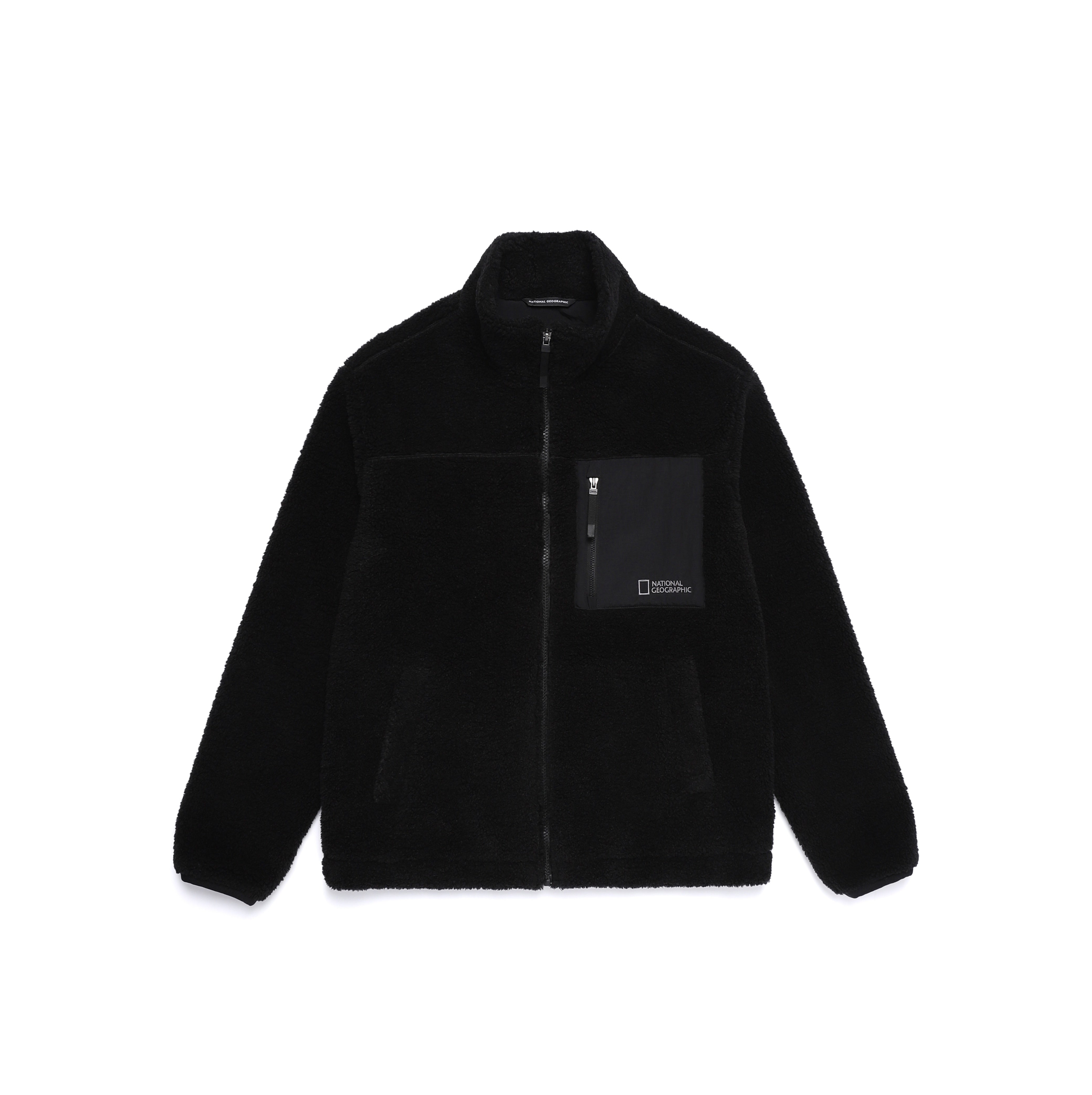 COTTONI FLEECE STANDNECK FLEECE JACKET BLACK