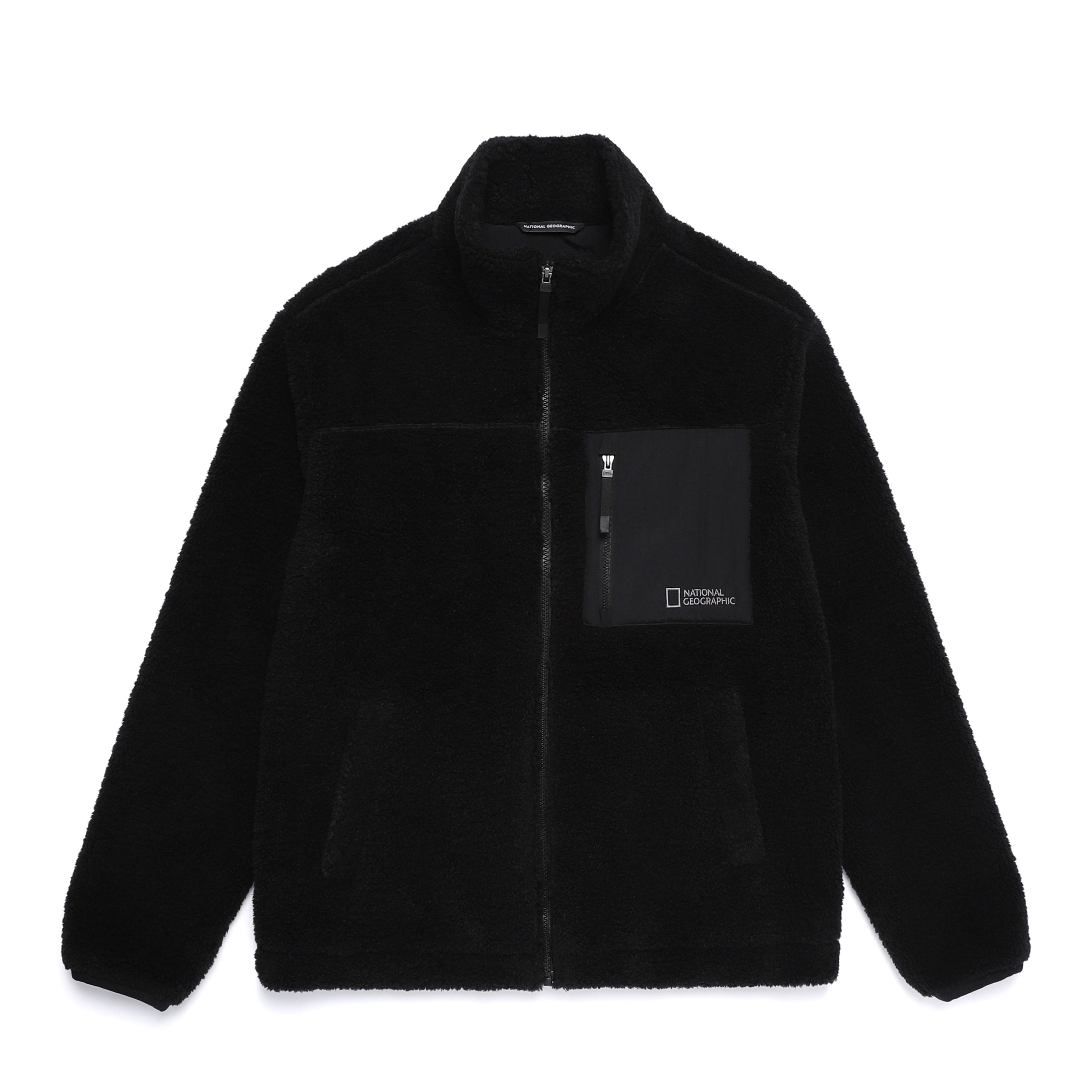 COTTONI FLEECE STANDNECK FLEECE JACKET BLACK