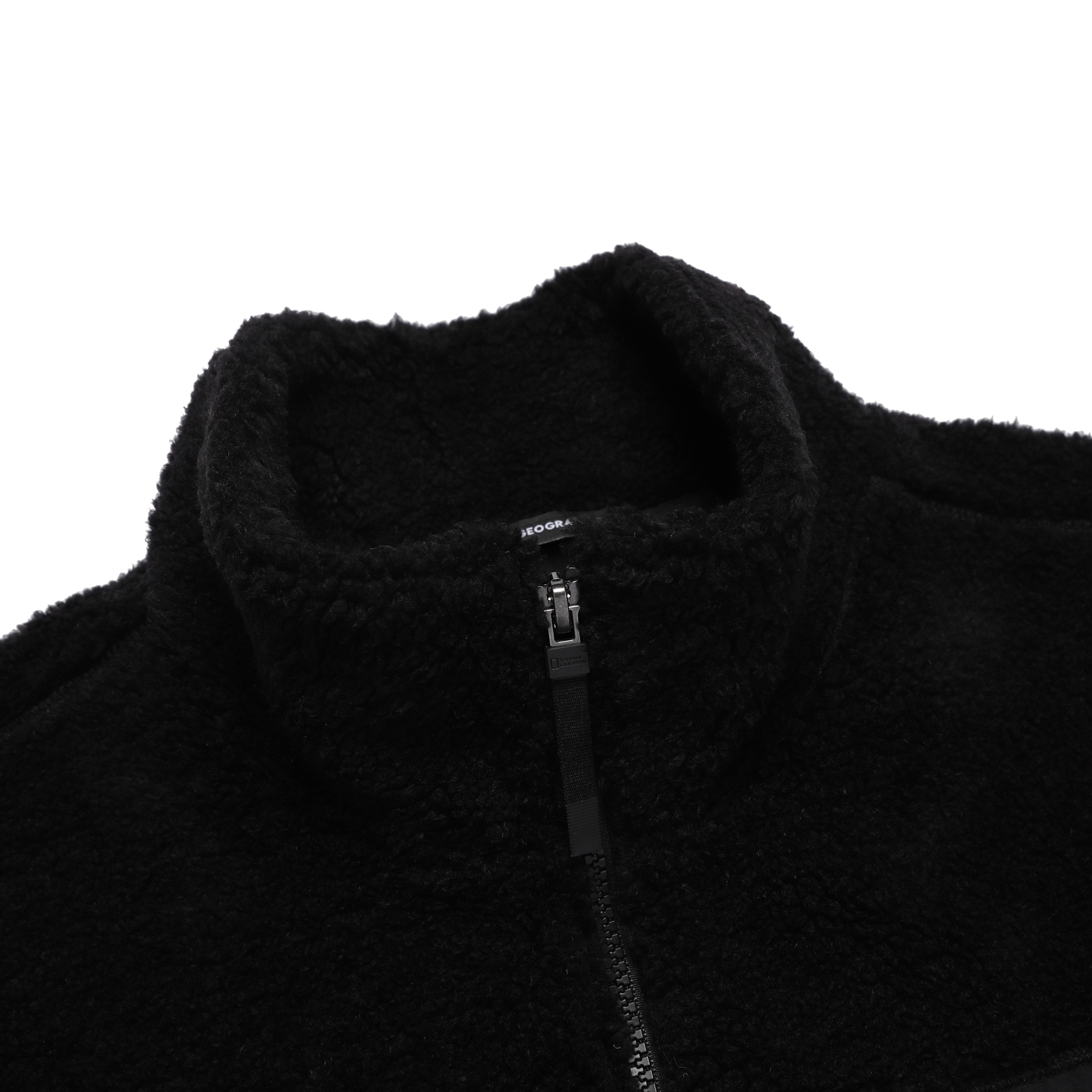 COTTONI FLEECE STANDNECK FLEECE JACKET BLACK