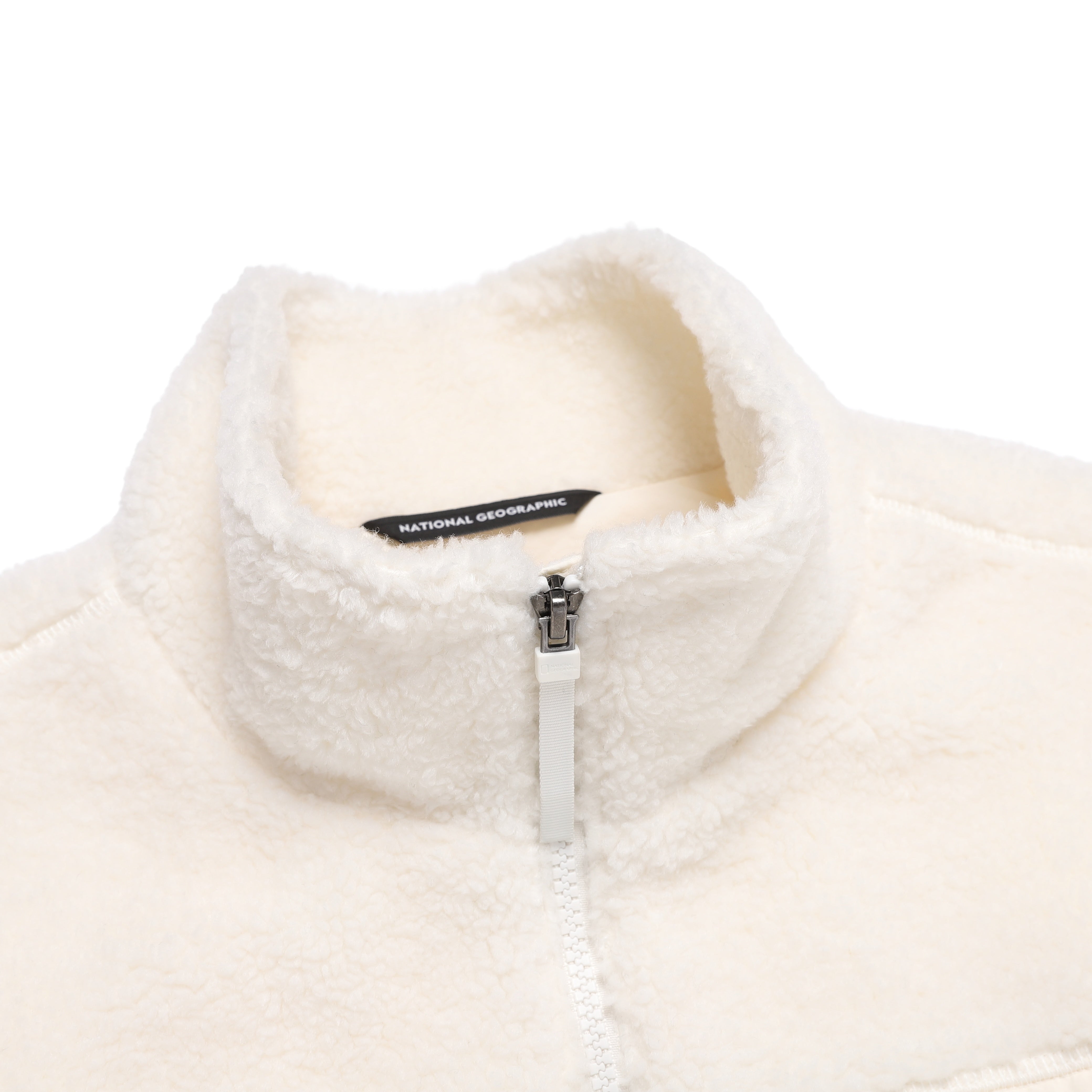 COTTONI FLEECE STANDNECK FLEECE JACKET O/WHITE