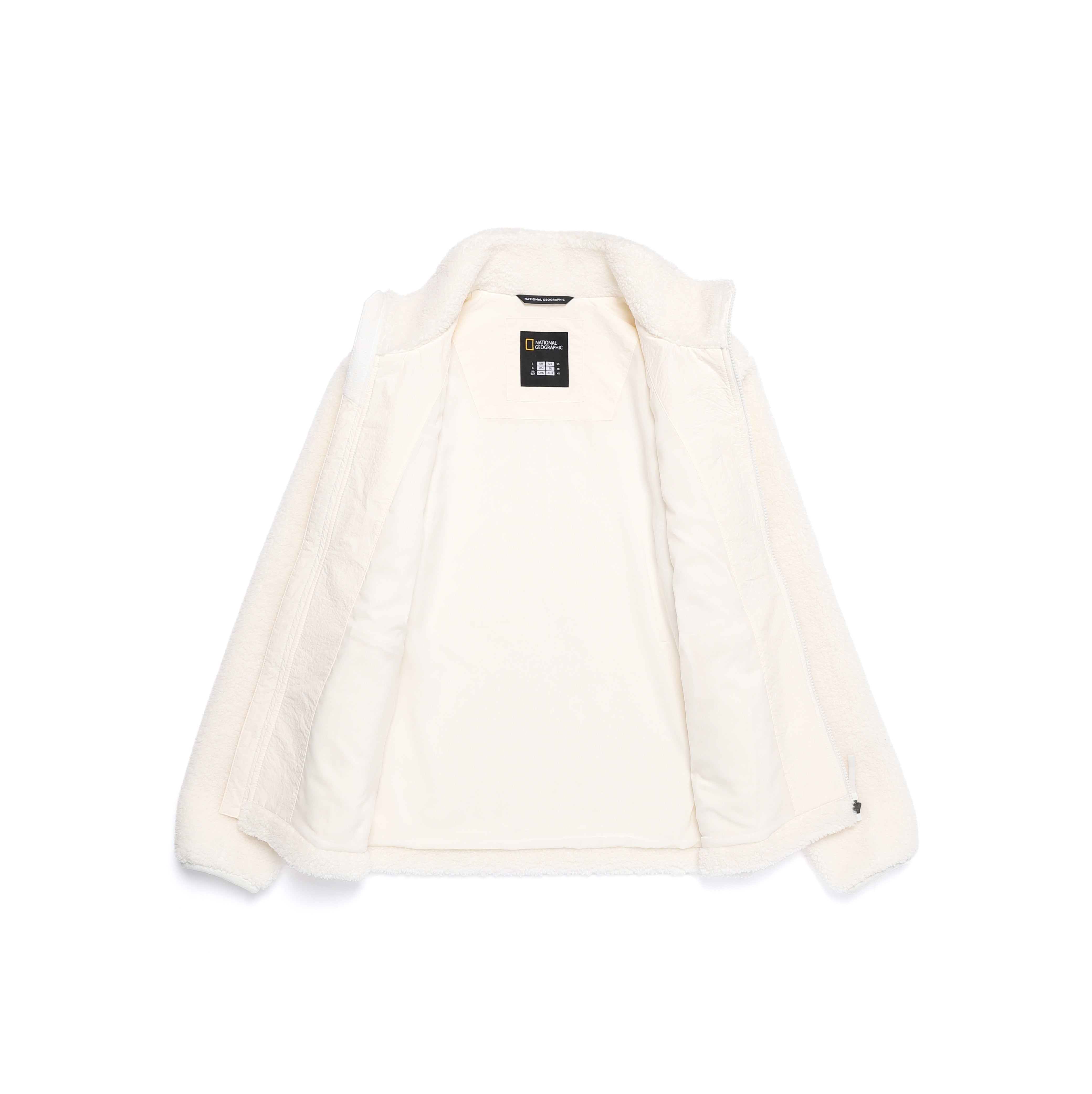 COTTONI FLEECE STANDNECK FLEECE JACKET O/WHITE