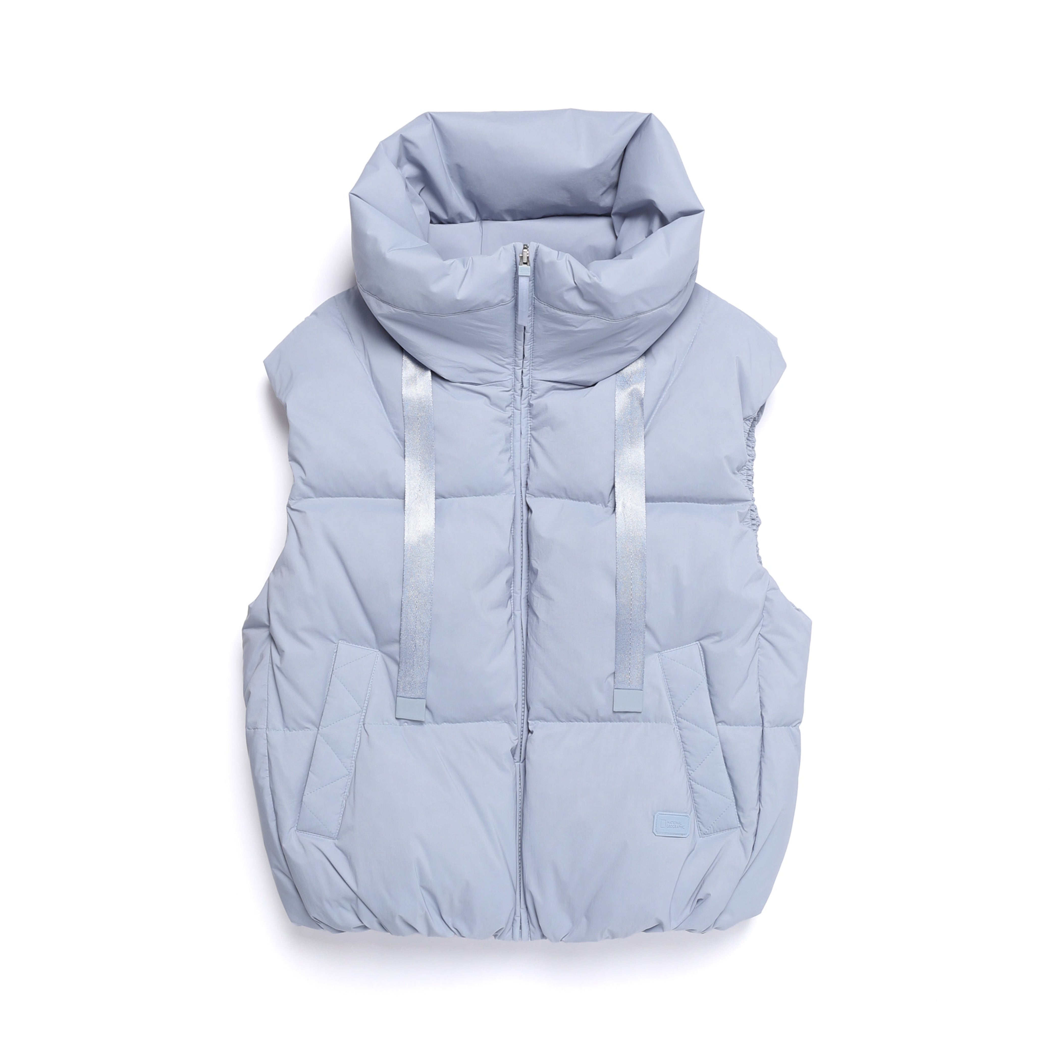 WOMEN HIGHNECK DUCK DOWN VEST L/BLUE