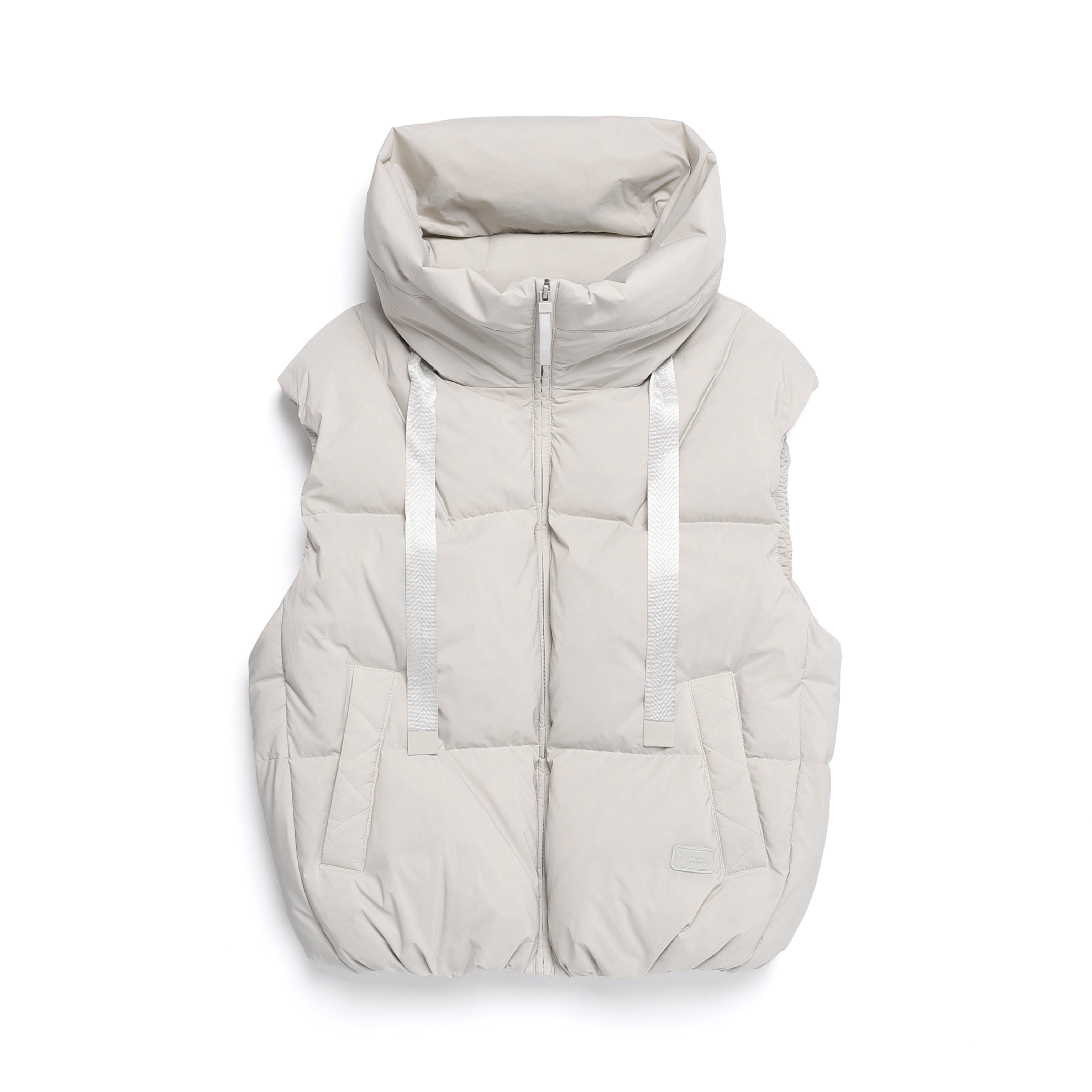 WOMEN HIGHNECK DUCK DOWN VEST L/GREY