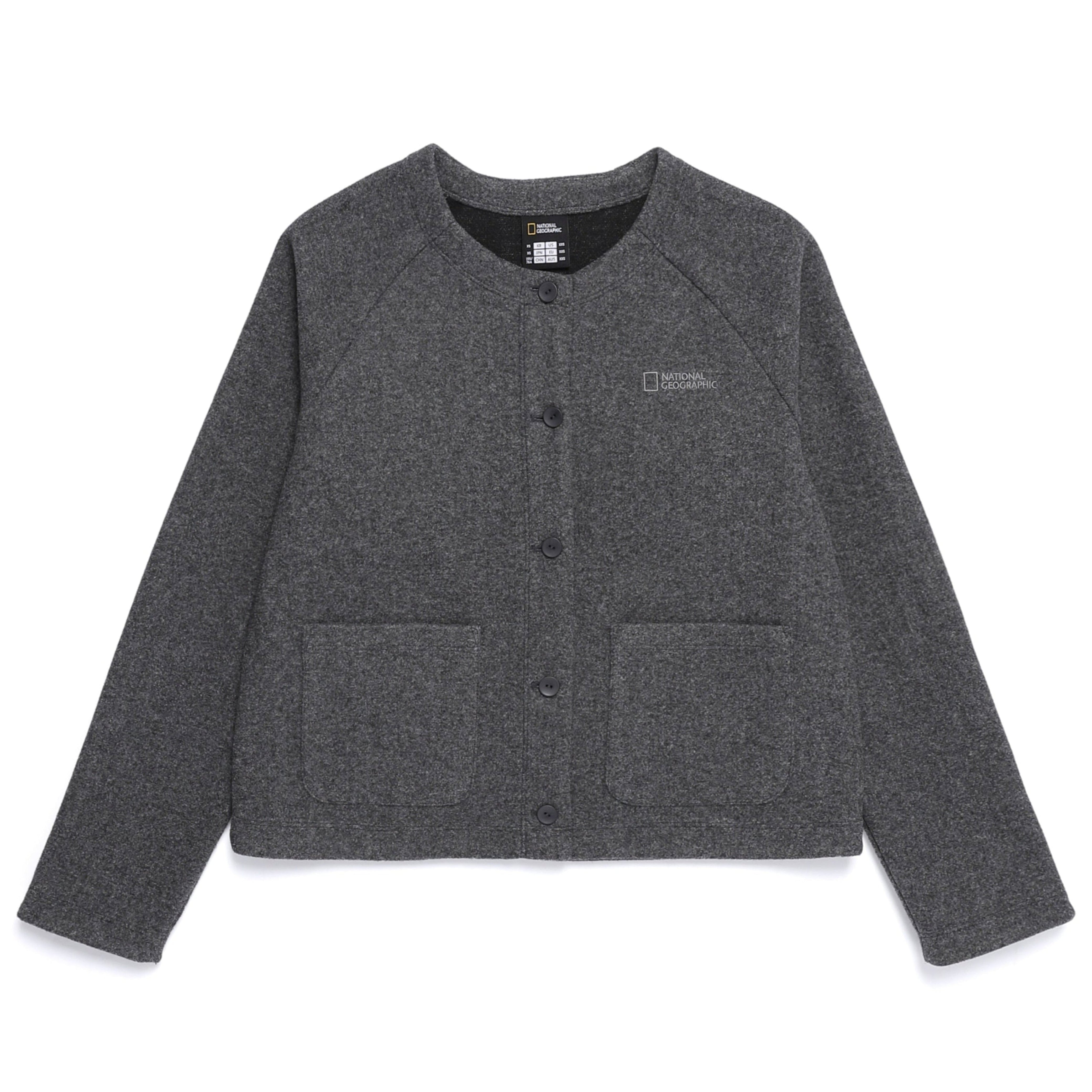 WOMEN GLIESE ROUND KECK CARDIGAN CHARCOAL