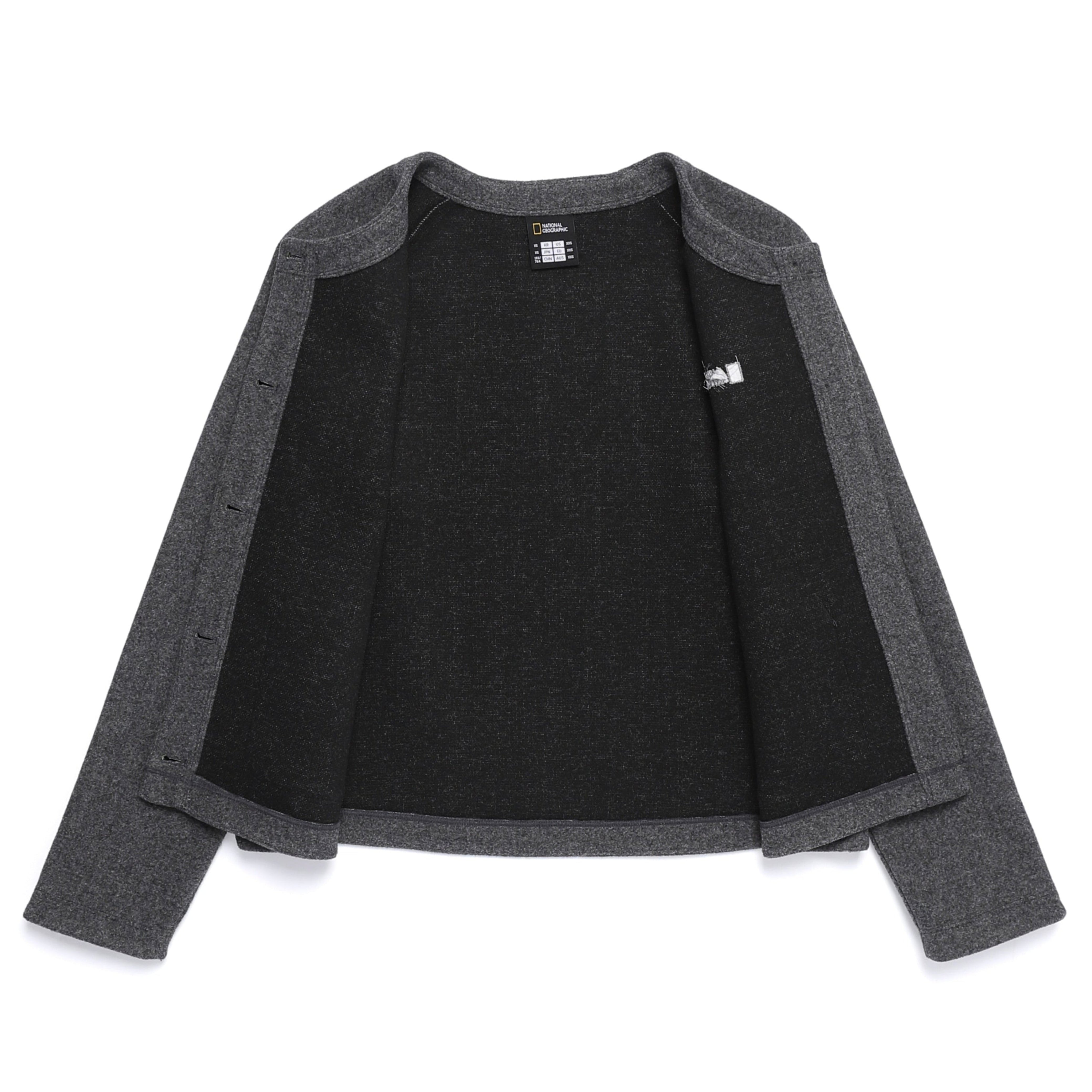 WOMEN GLIESE ROUND KECK CARDIGAN CHARCOAL