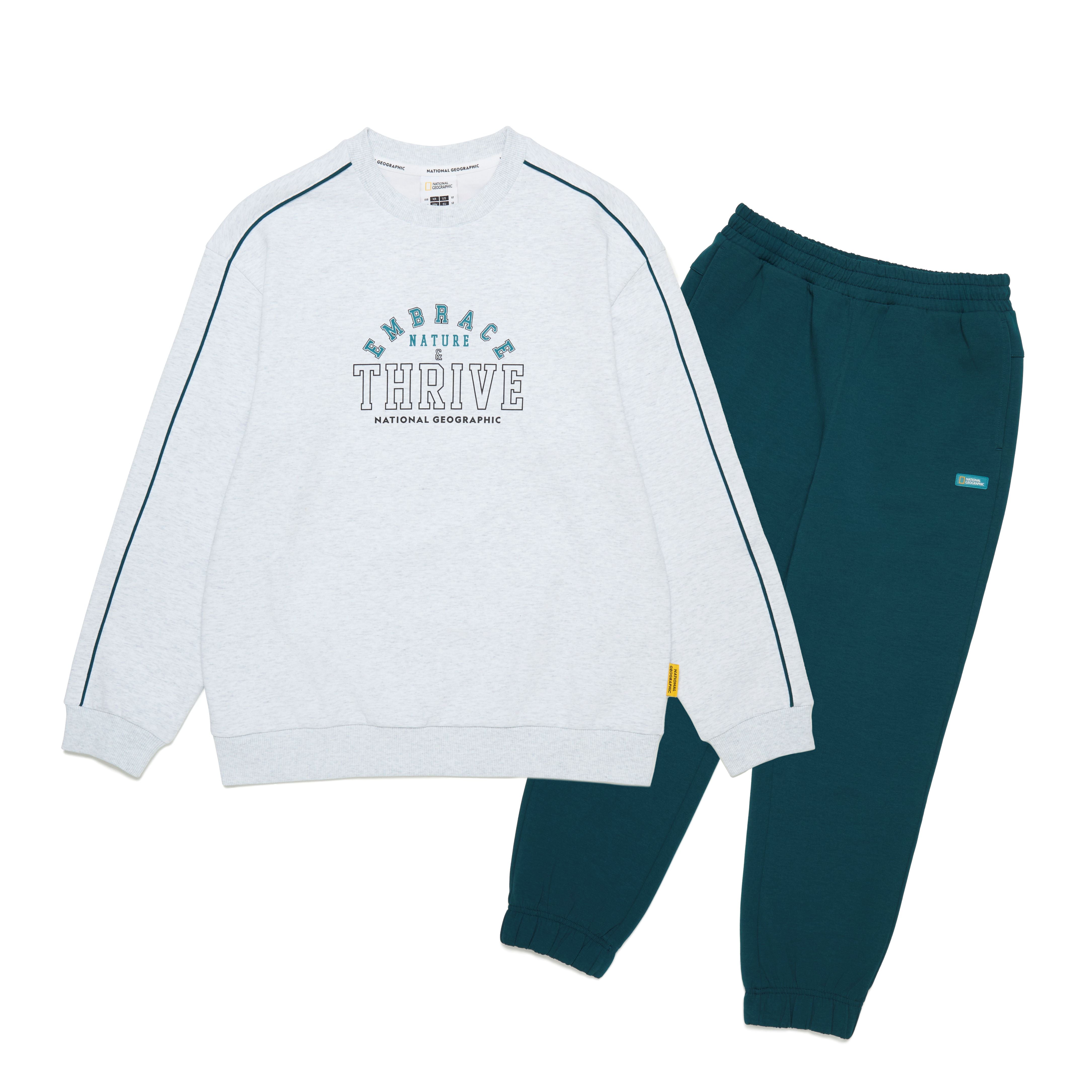 KIDS SWEATSHIRT SET WHITE MELANGE