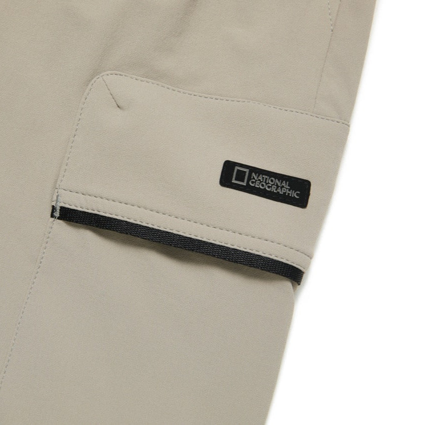 KIDS ADVENTURE MANATEE WOVEN TRAINING JOGGER PANTS GRAY BEIGE