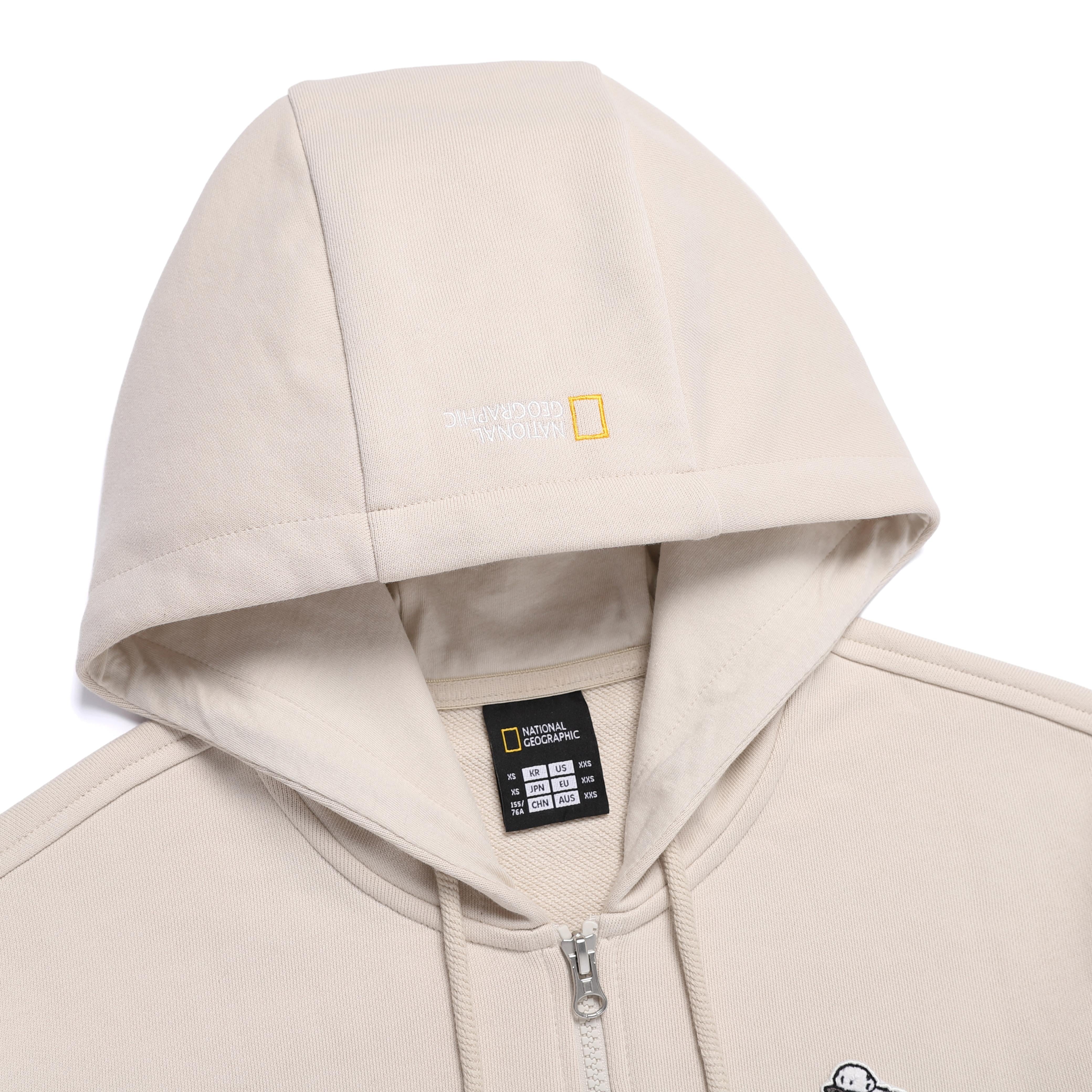 WOMEN ANIMAL WAPPEN TRAINING HOODIED ZIP-UP SILVER BIRCH