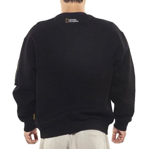 NRN SLEEVE POCKET SEMI-OVER FIT SWEATSHIRT CARBON BLACK