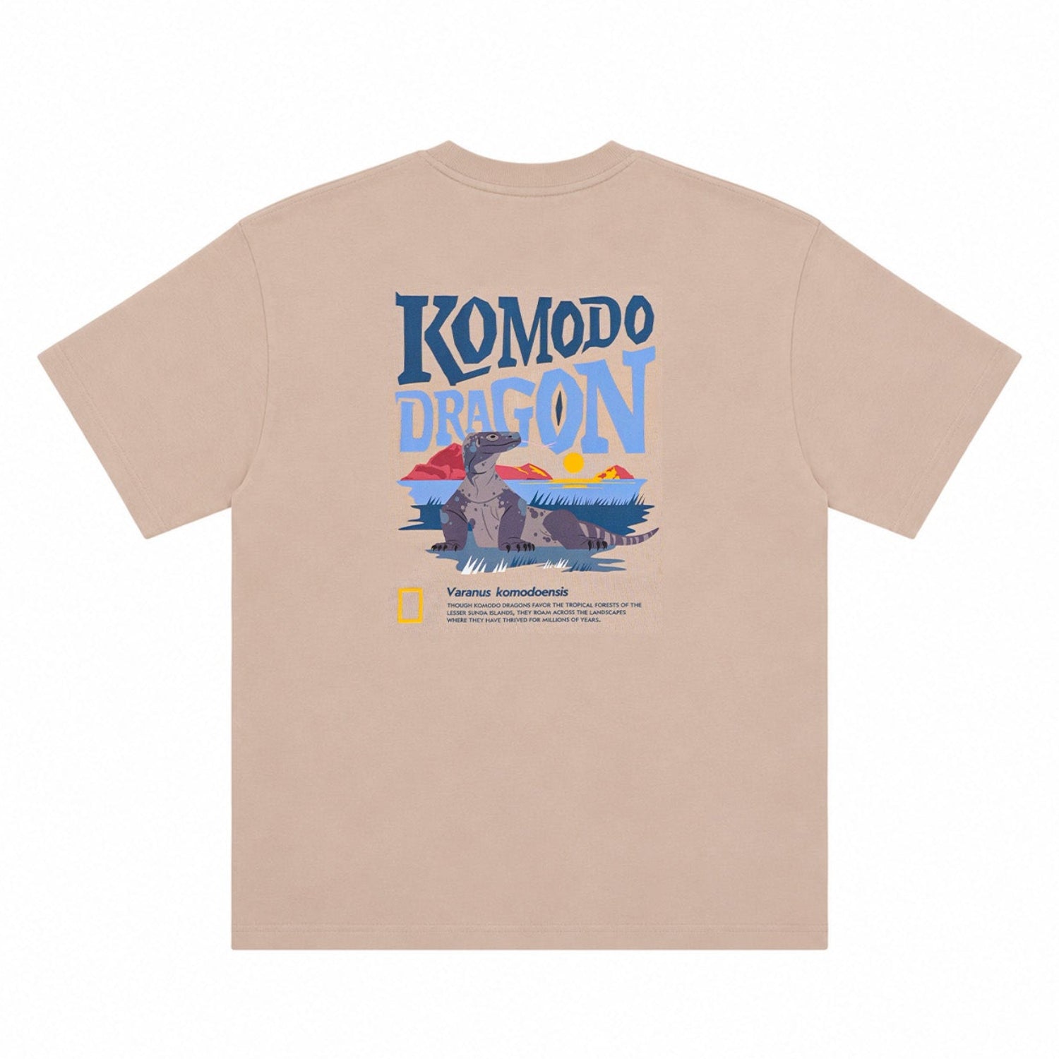 INDONESIA DRAGON SHORT SLEEVE T-SHIRT (SEMI OVER FIT) BEIGE