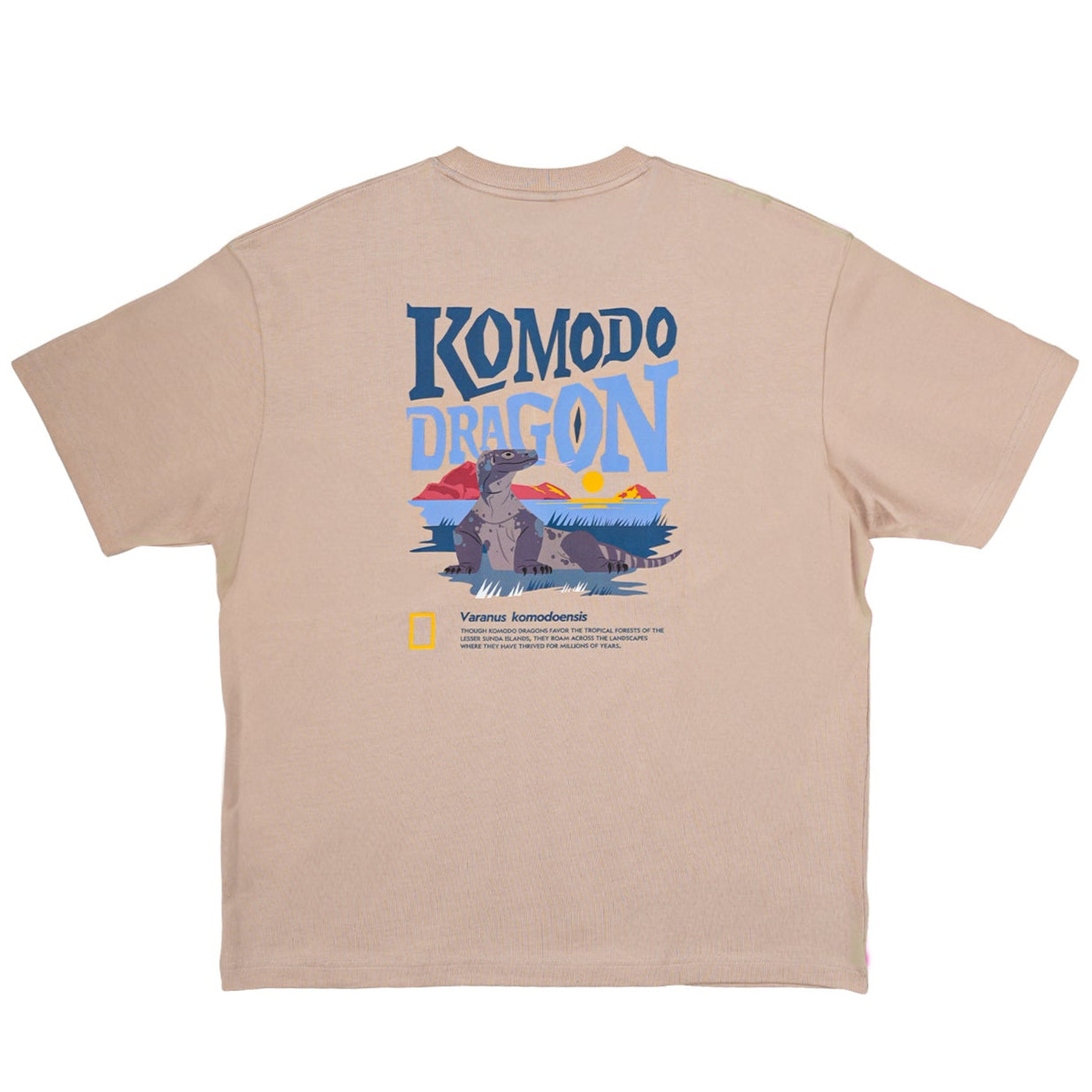 INDONESIA DRAGON SHORT SLEEVE T-SHIRT (SEMI OVER FIT) BEIGE