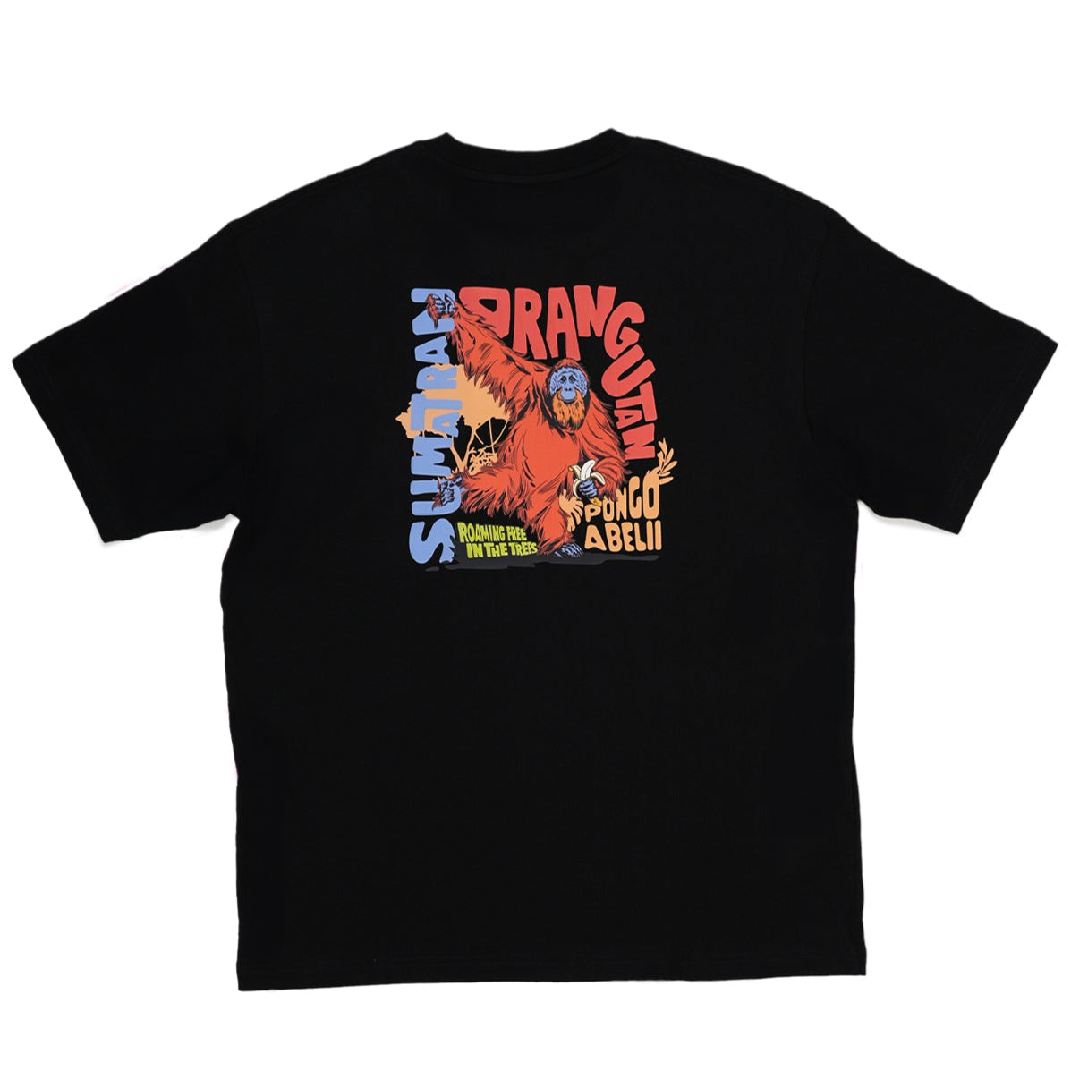INDONESIA ORANGUTAN SHORT SLEEVE T-SHIRT (SEMI OVER FIT) BLACK