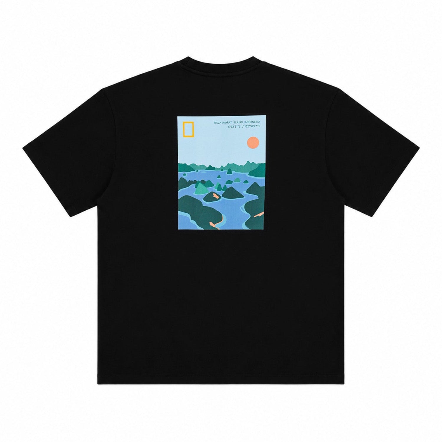 INDONESIA ISLAND GRAPHIC T-SHIRT (SEMI OVER FIT) BLACK