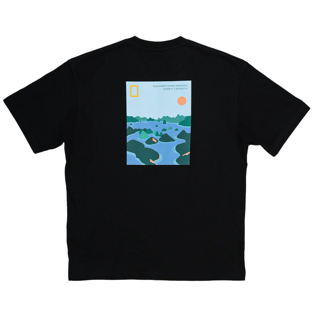 INDONESIA ISLAND GRAPHIC T-SHIRT (SEMI OVER FIT) BLACK