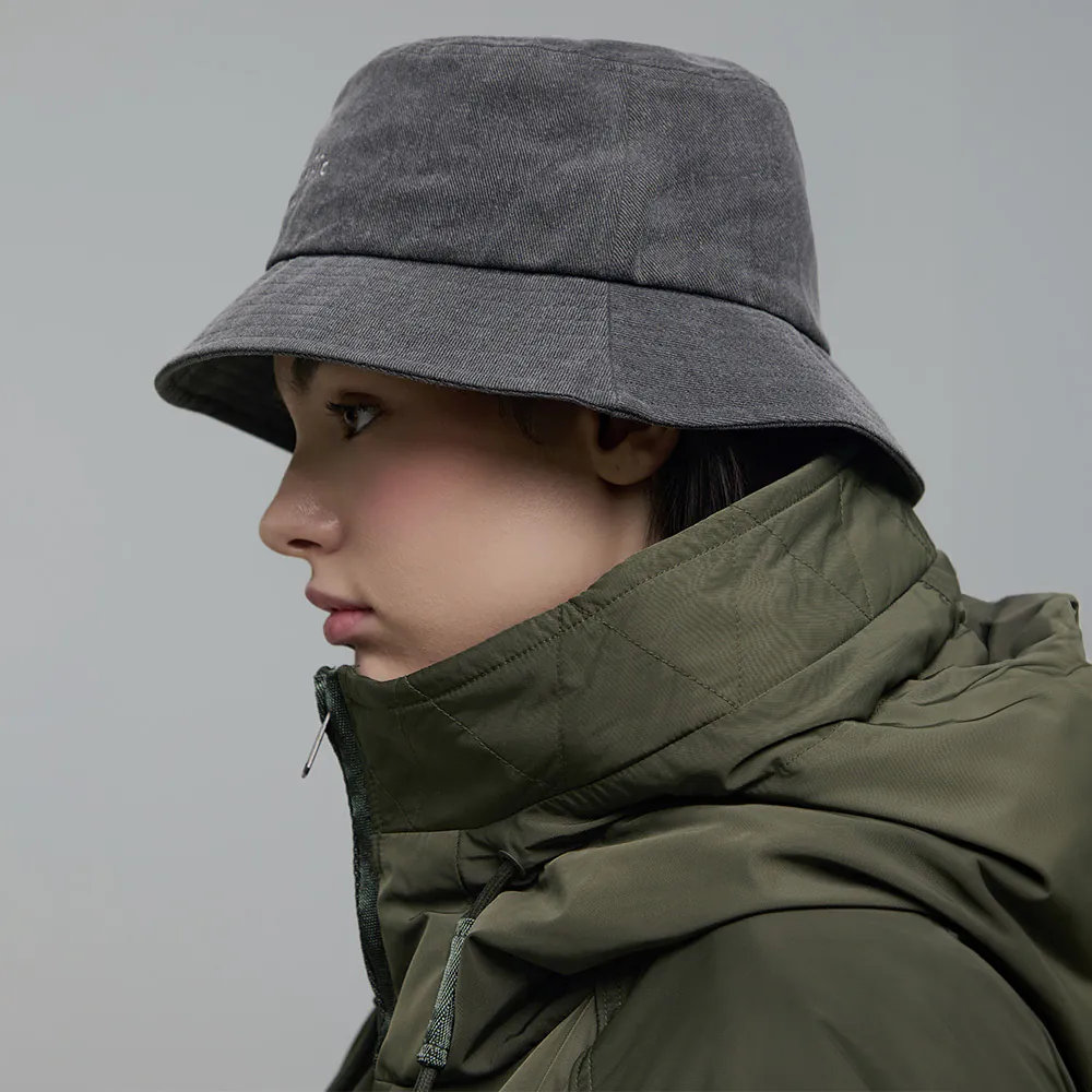 STITCH WASHING BUCKET HAT CHARCOAL