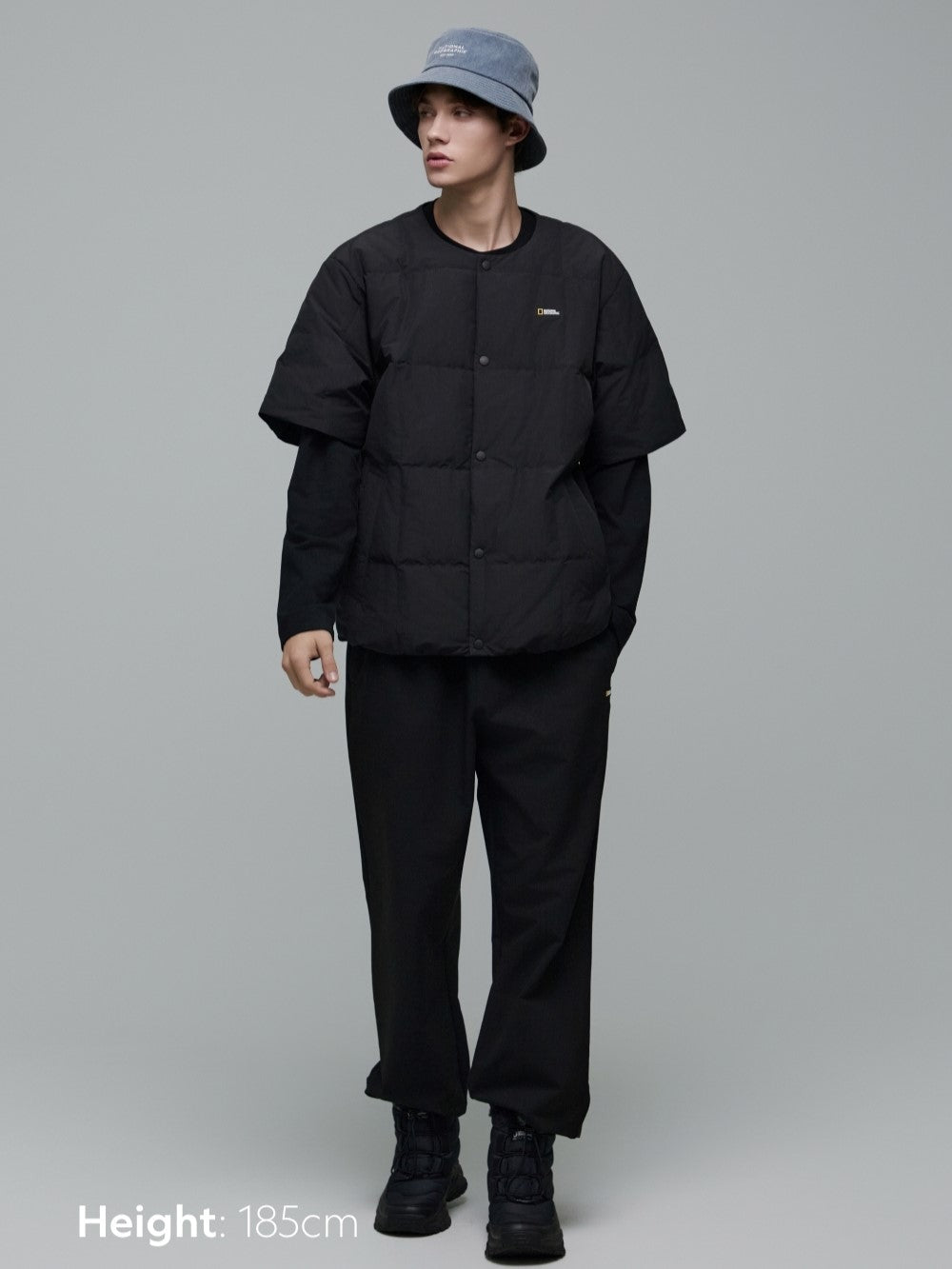 STITCH WASHING BUCKET HAT NAVY