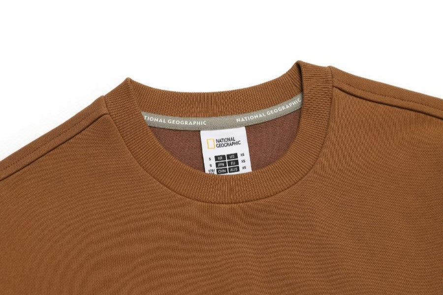 UNISEX GLACIER GRAPHIC SEMI-OVERSIZED SWEATSHIRT - TAN