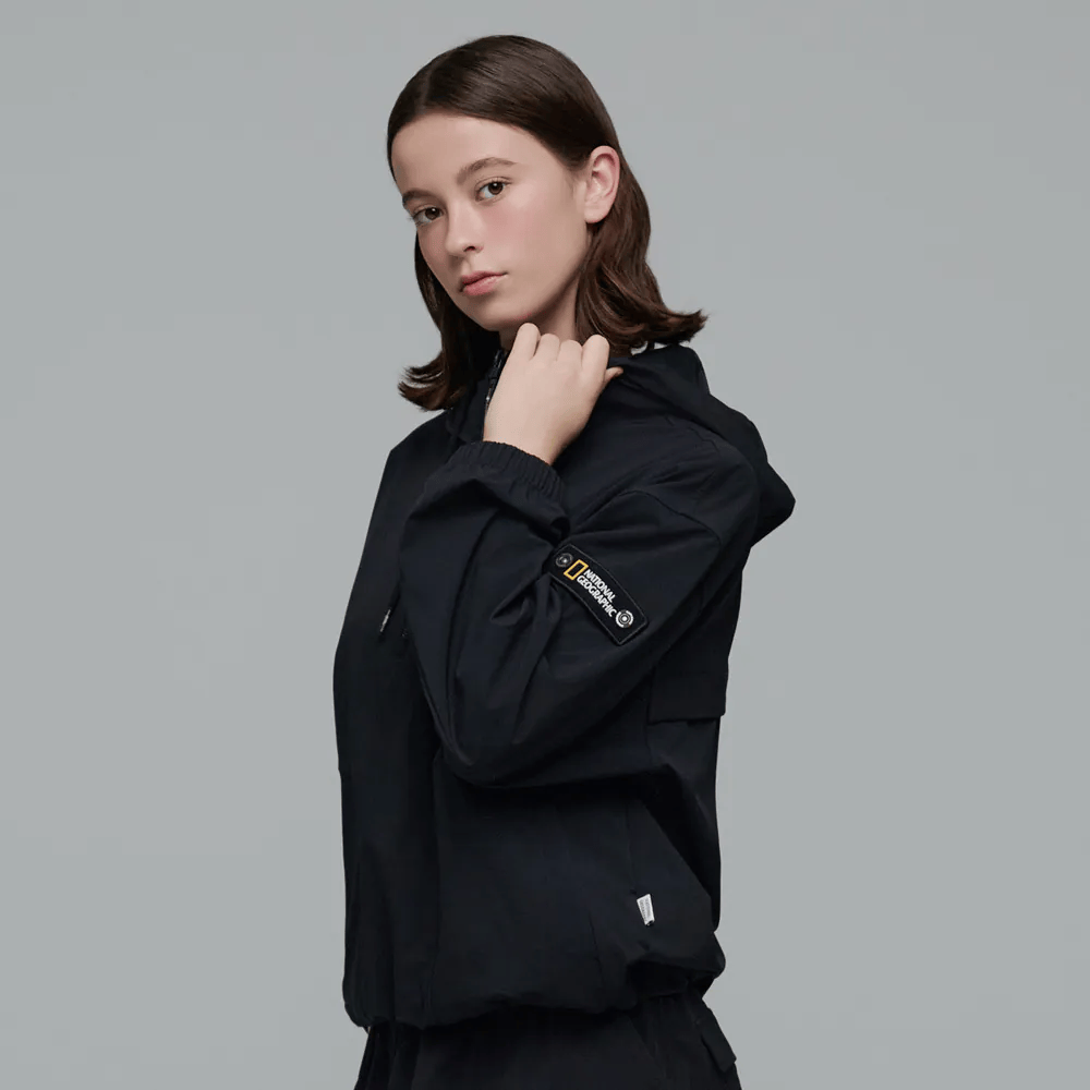 WOMEN'S ARCHELON STRETCHED WOVEN HOODIE ANORAK CARBON BLACK