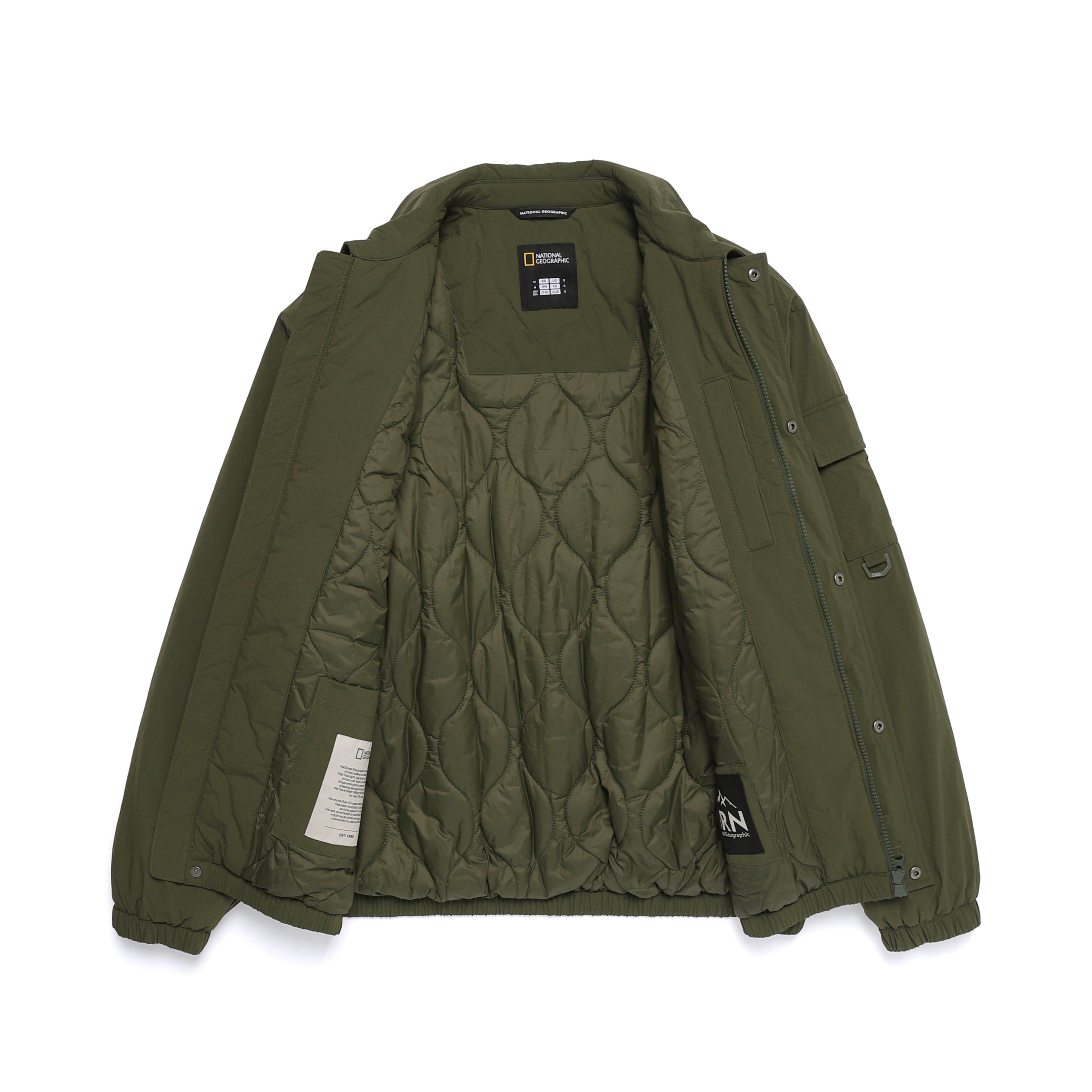 NRN WASHED PADDED BLOUSON JUMPER OLIVE KHAKI