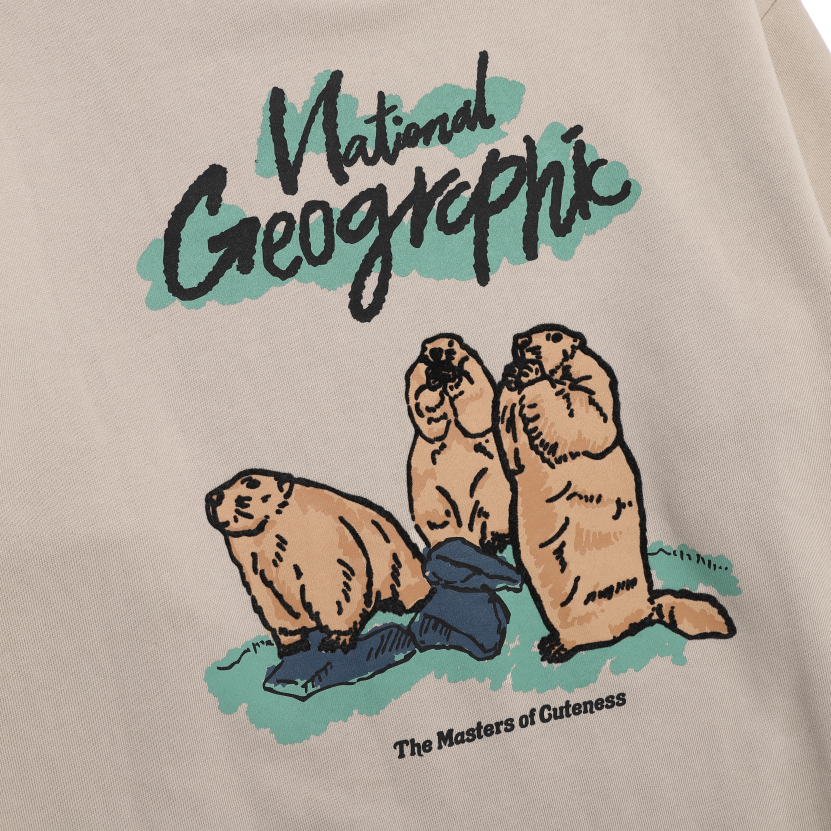 ANIMAL GRAPHIC SWEATSHIRT MOURNING BEIGE