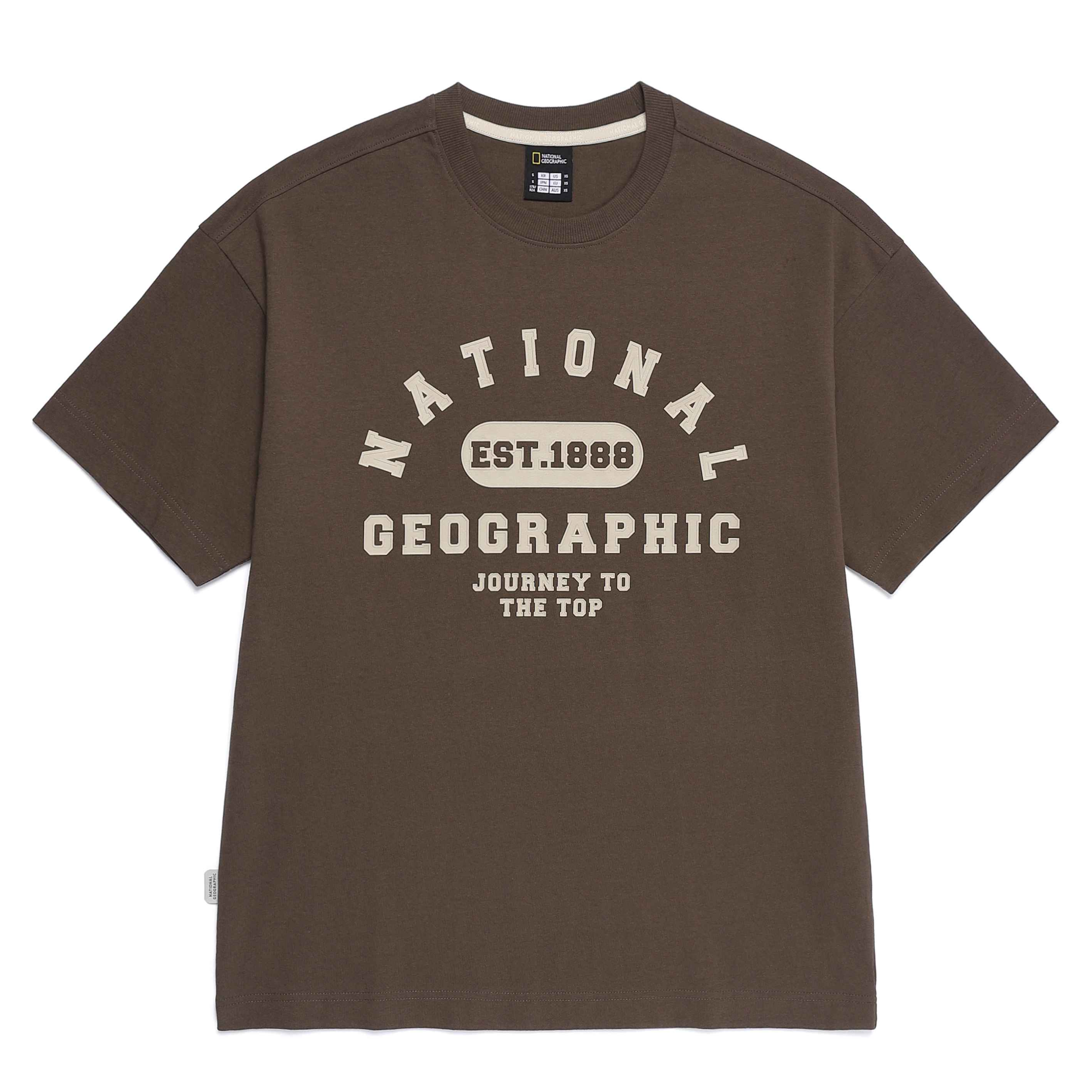 UNISEX OVER FIT GRAPHIC H/TEE BROWN
