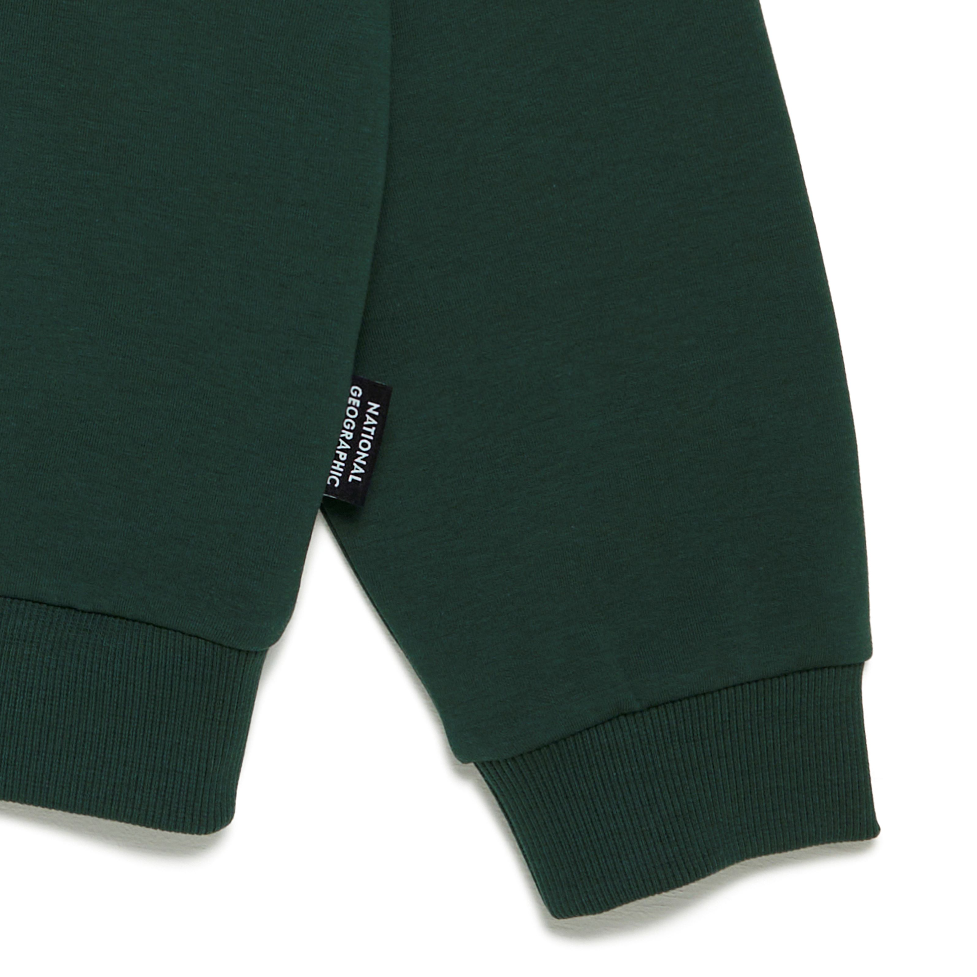 KIDS HALF ZIP-UP GRAPHIC SWEATSHIRT D/GREEN