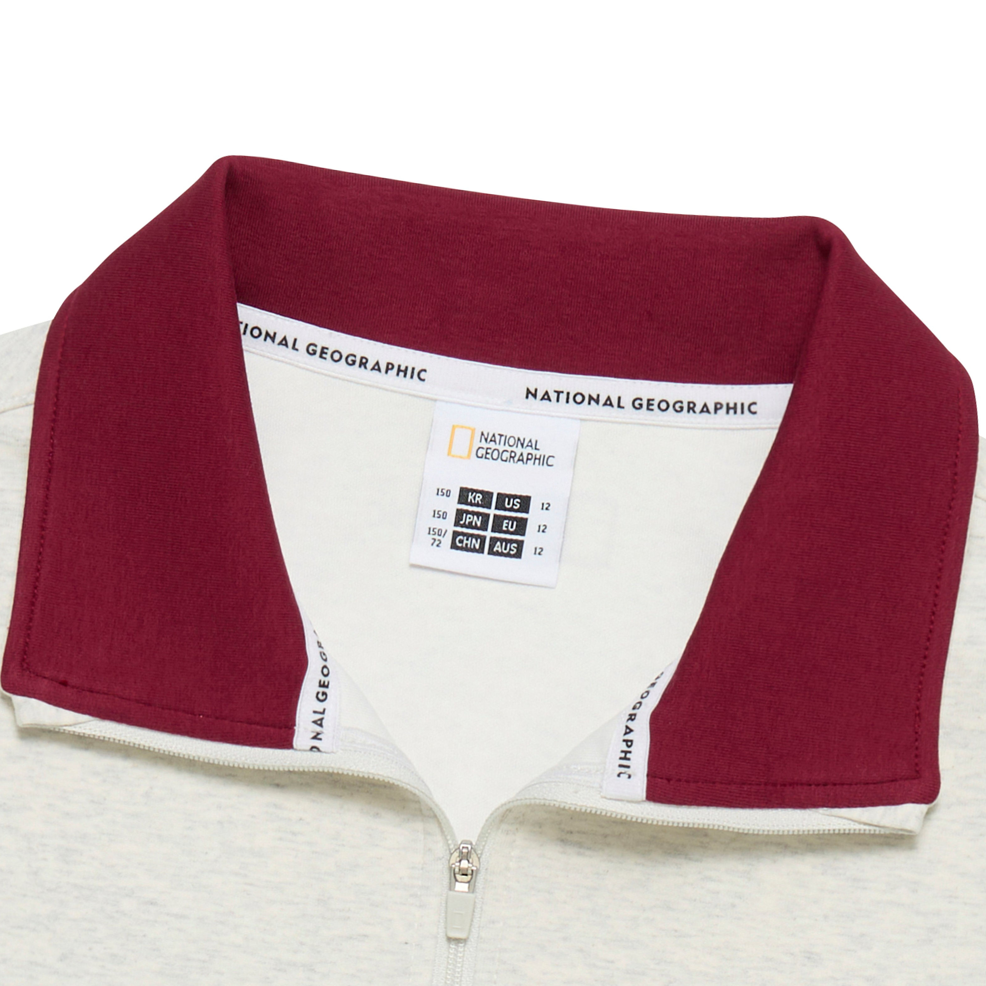 KIDS HALF ZIP-UP GRAPHIC SWEATSHIRT OATMEAL