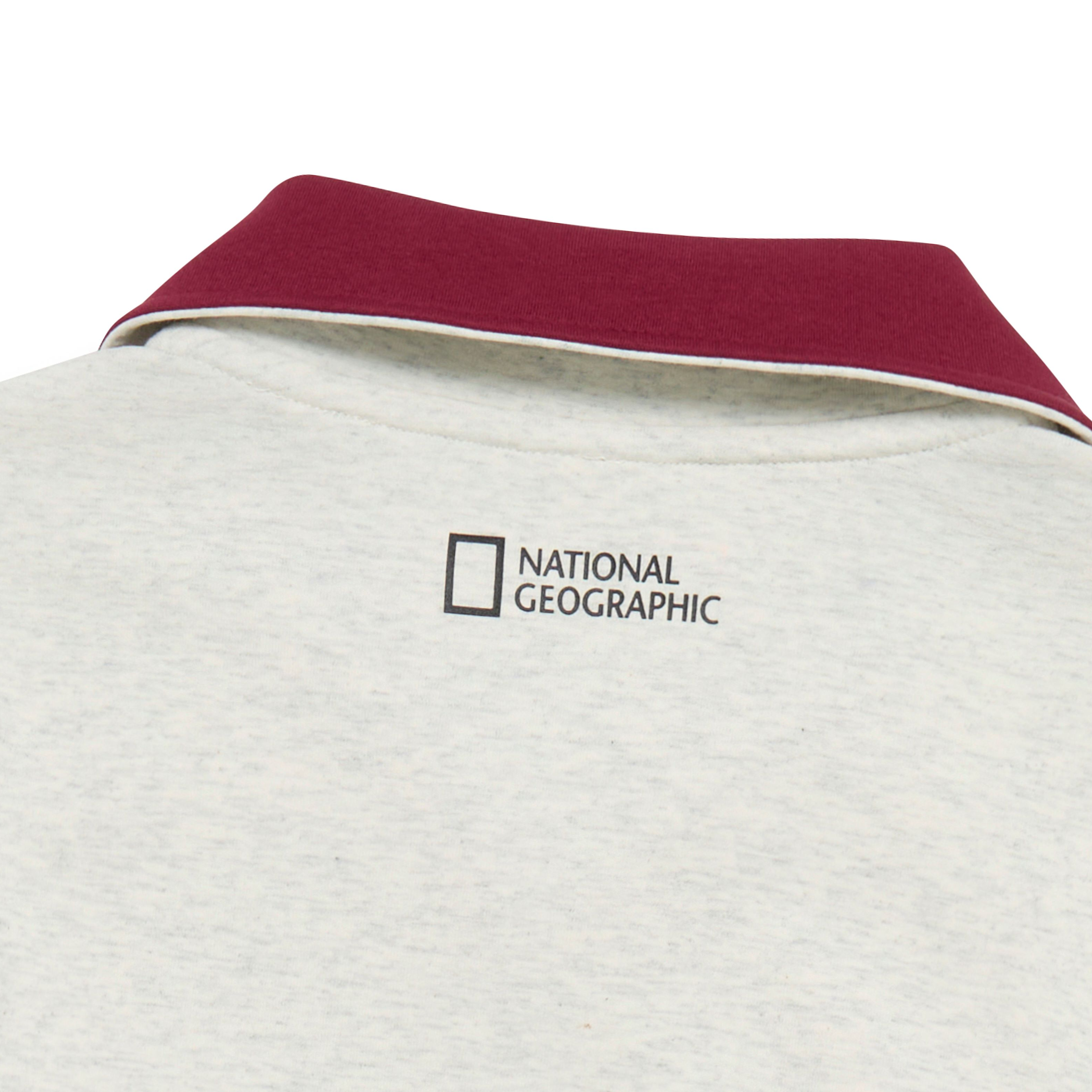 KIDS HALF ZIP-UP GRAPHIC SWEATSHIRT OATMEAL
