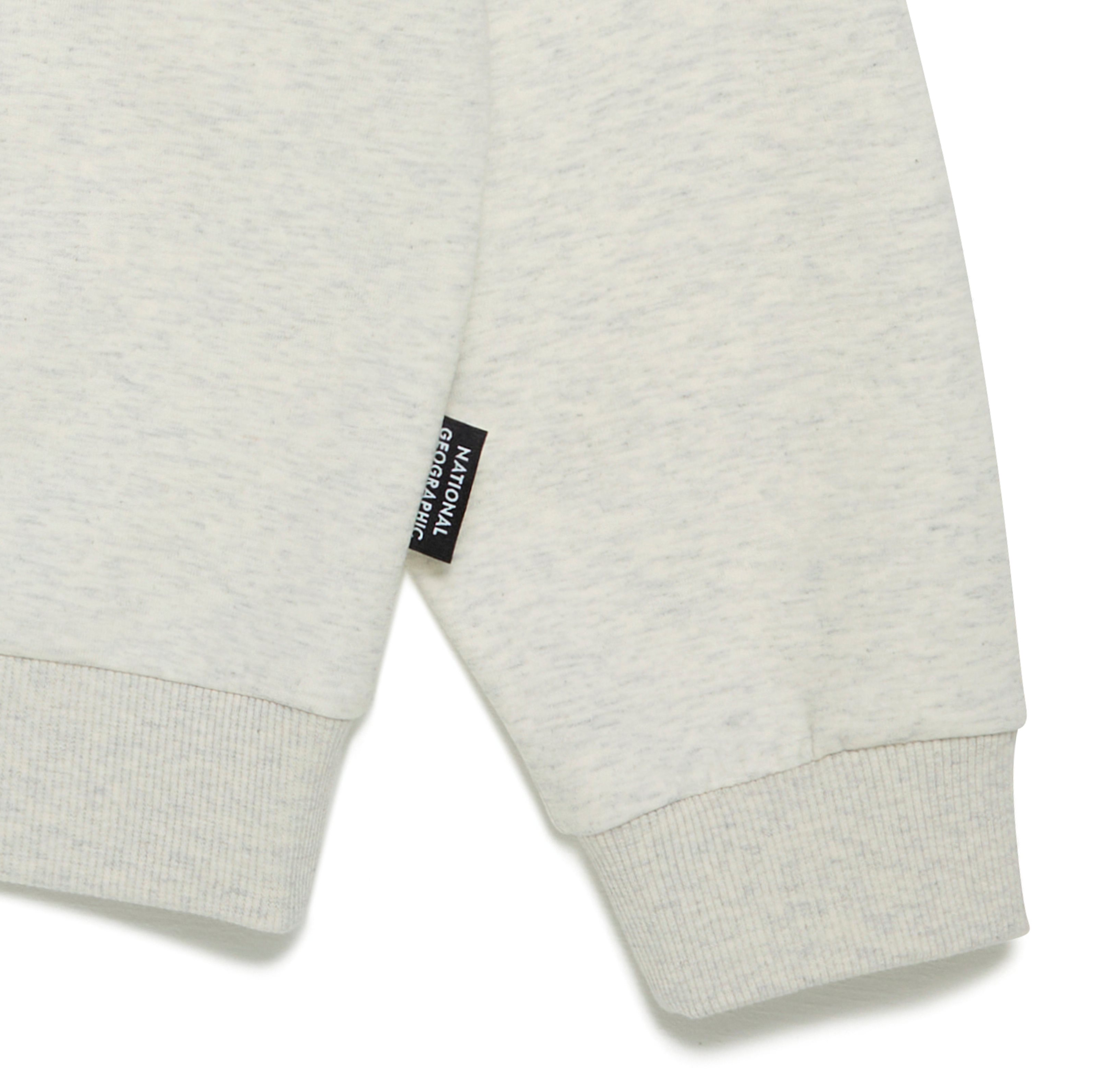 KIDS HALF ZIP-UP GRAPHIC SWEATSHIRT OATMEAL