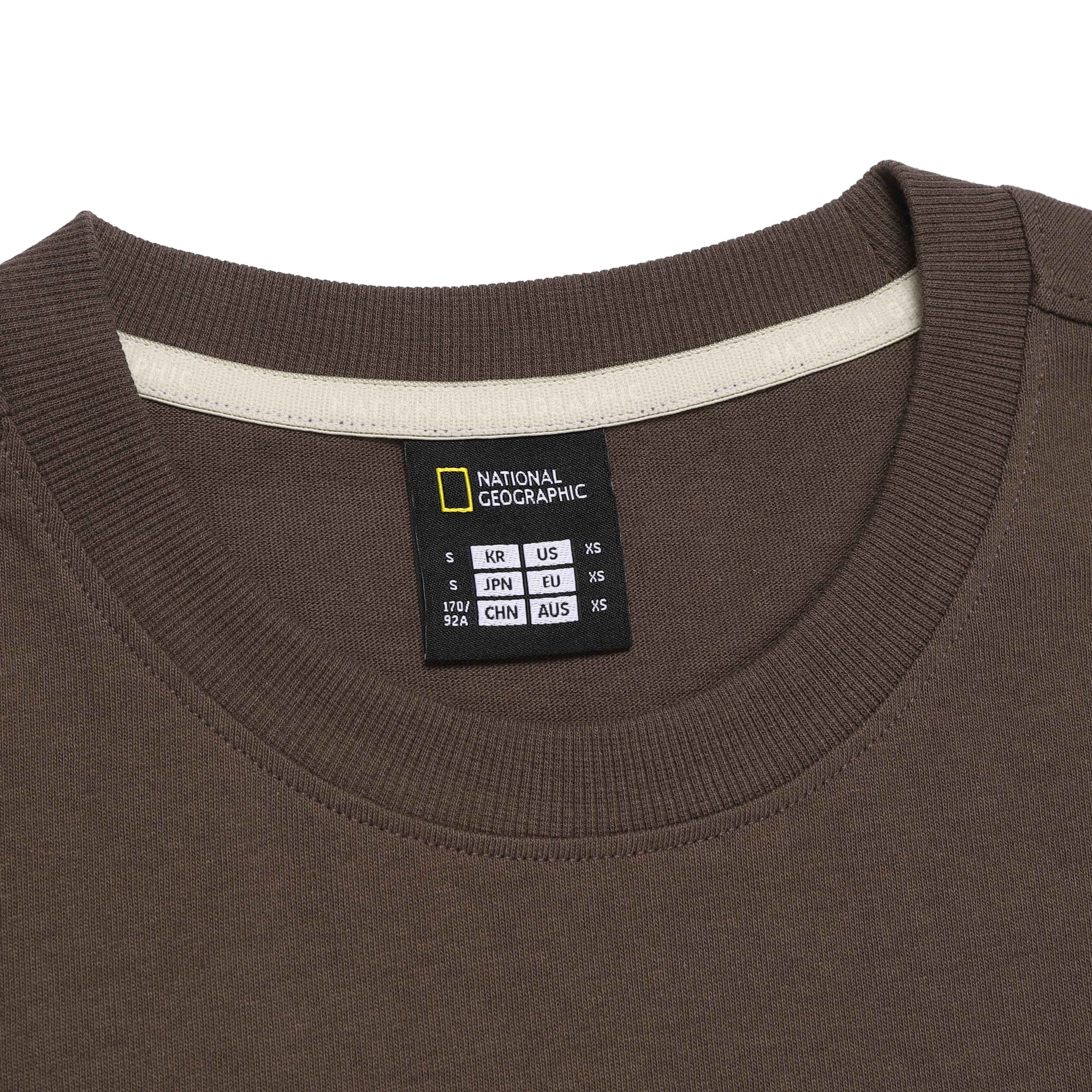 UNISEX OVER FIT GRAPHIC H/TEE BROWN