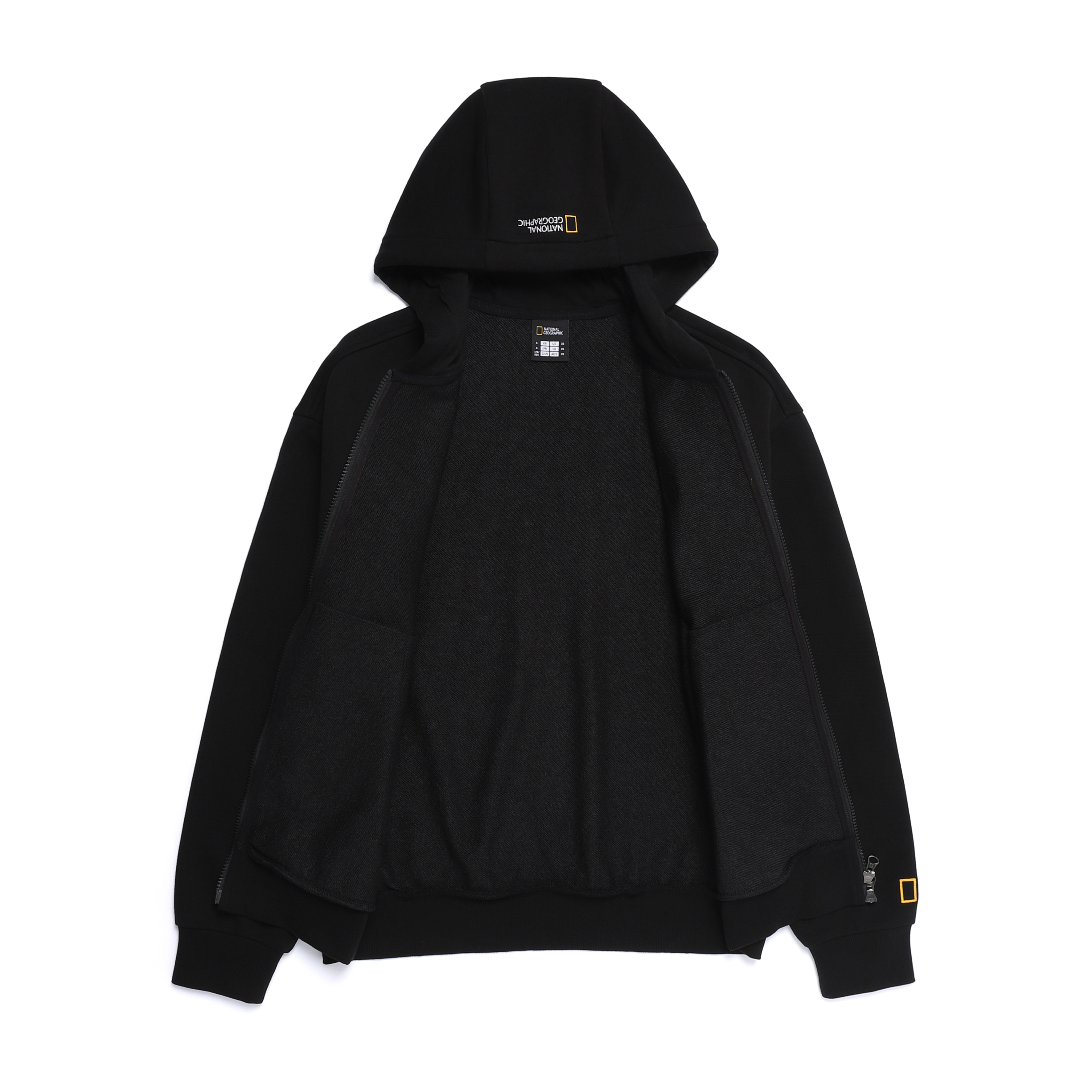ANIMAL PATCH HOODIE ZIP-UP BLACK