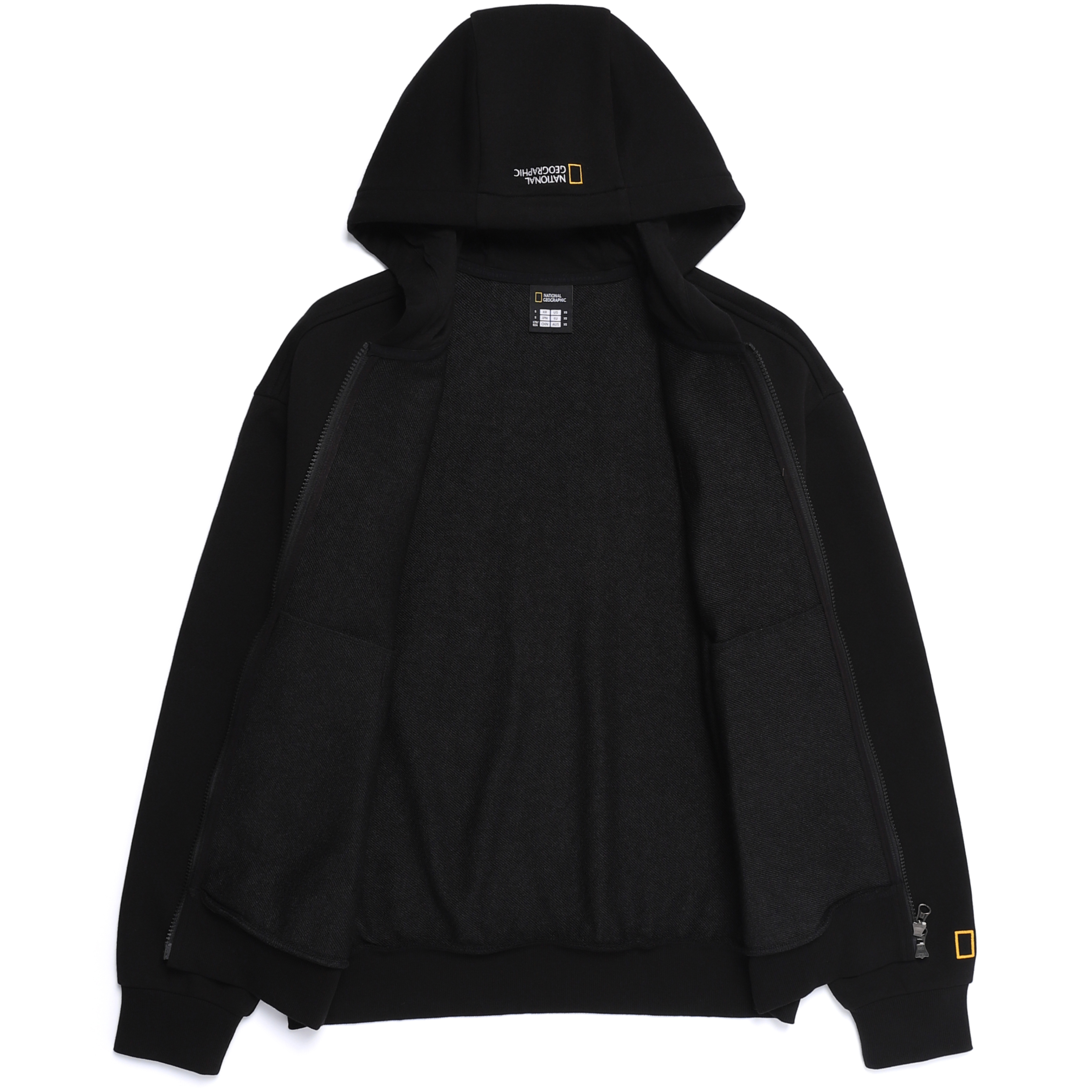 ANIMAL PATCH HOODIE ZIP-UP BLACK