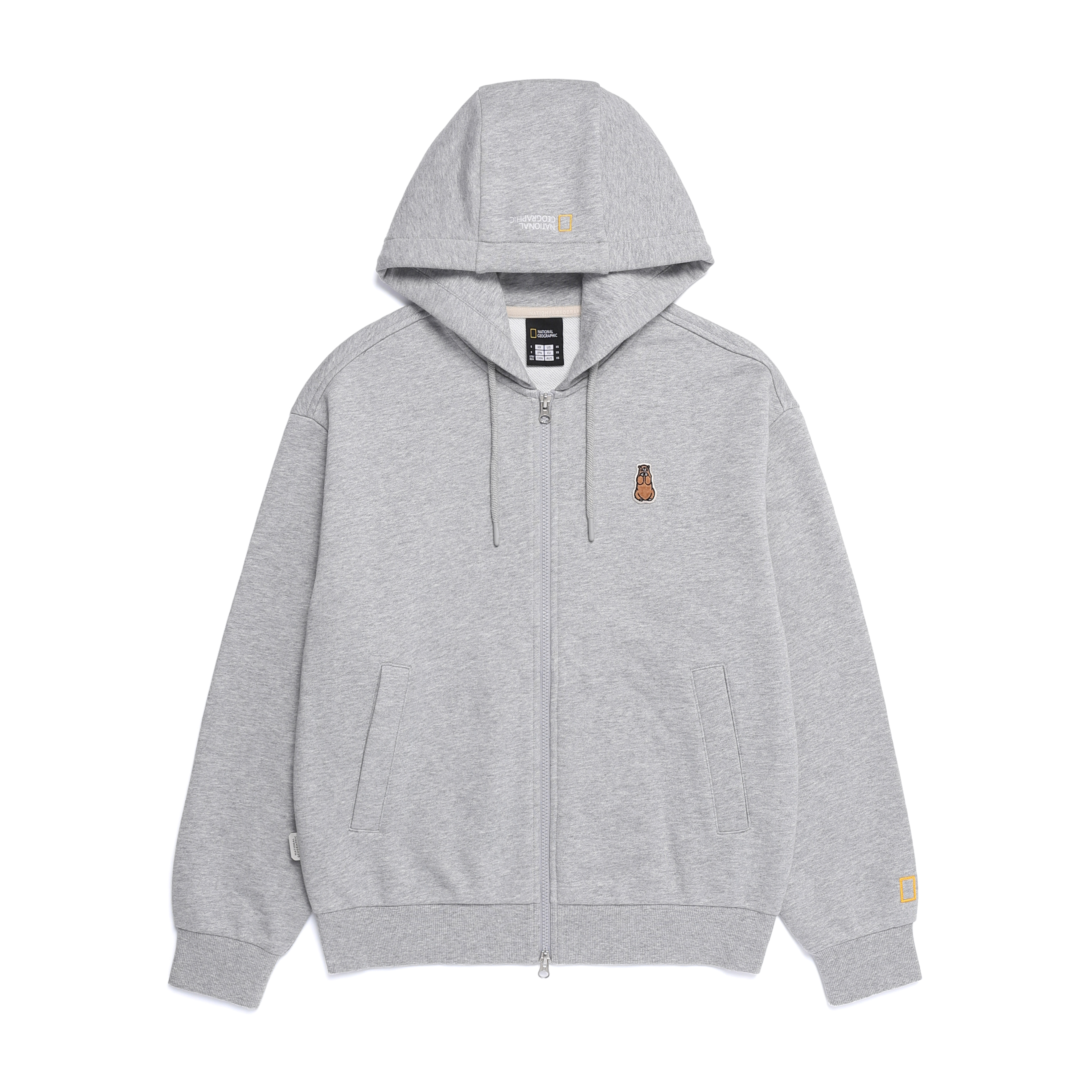 ANIMAL PATCH HOODIE ZIP-UP M/GREY