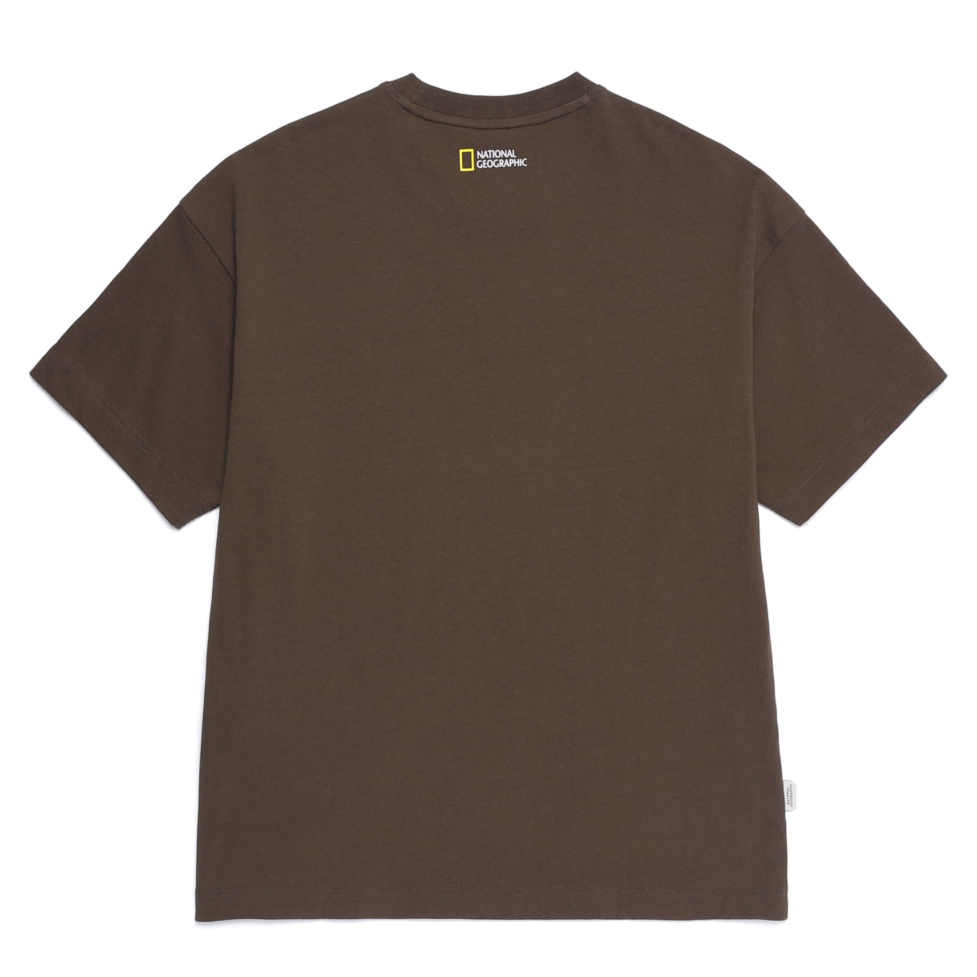UNISEX OVER FIT GRAPHIC H/TEE BROWN