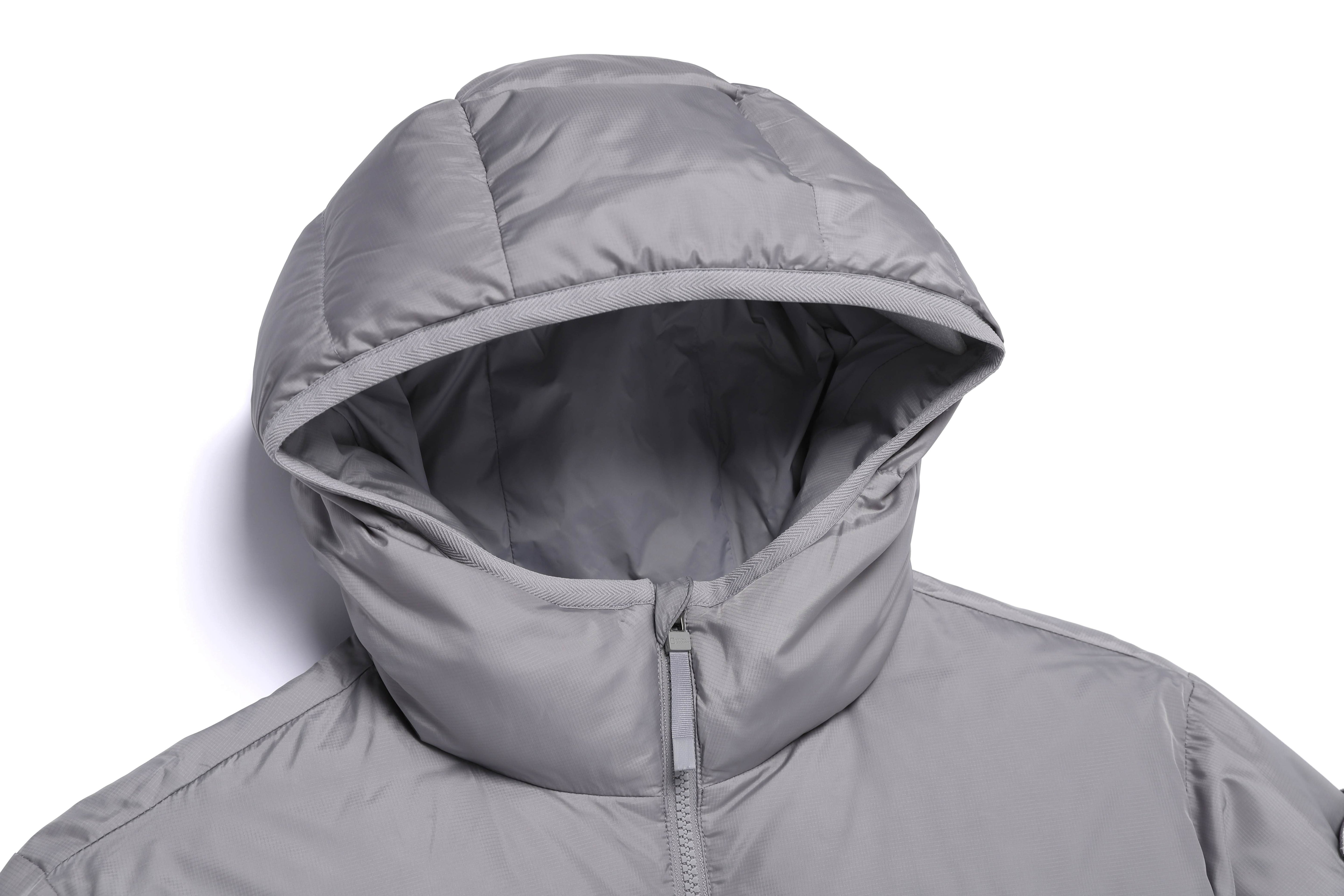 EIRA SHORT LENGTH HOODIE GOOSE DOWN JUMPER STONE GREY