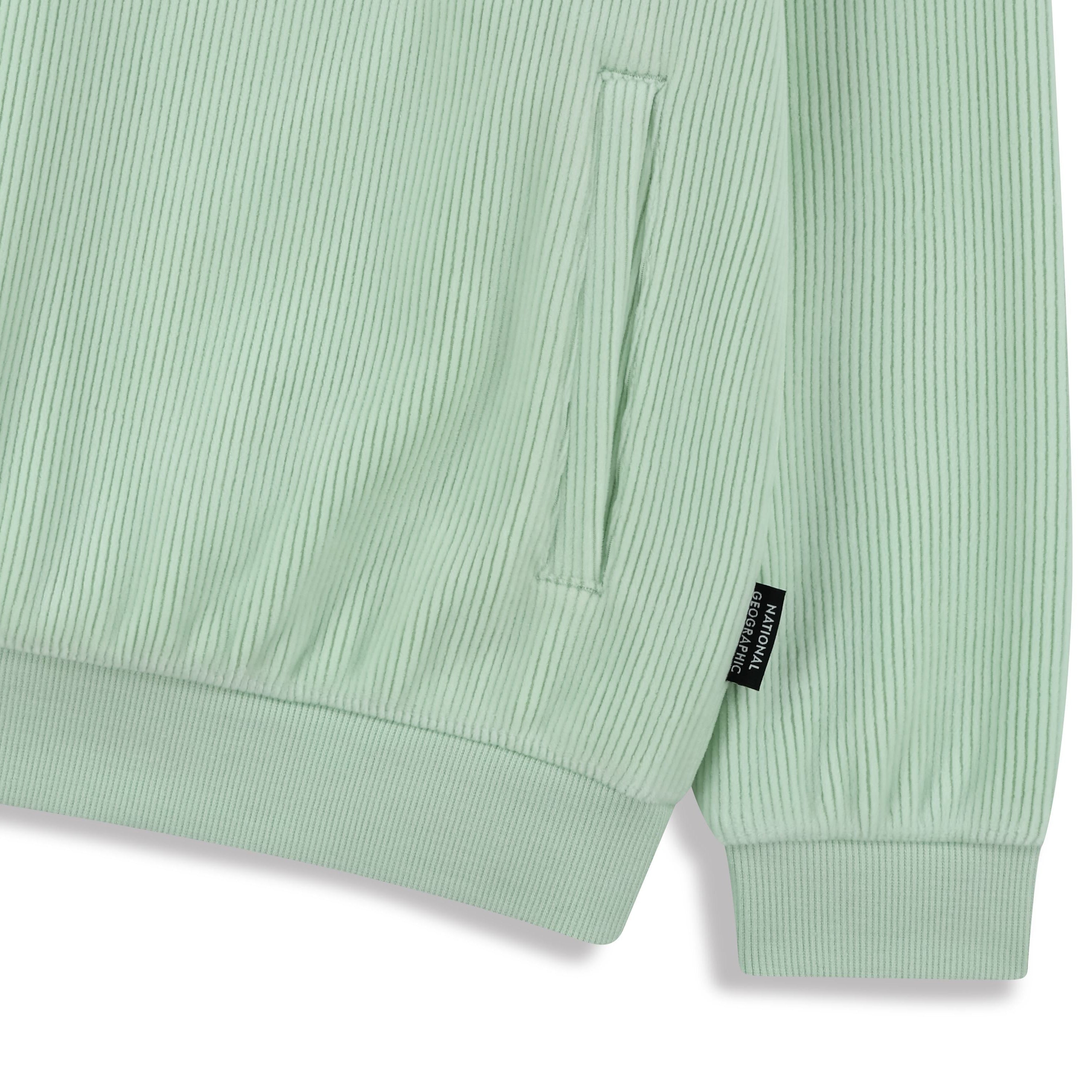 KIDS CORDUROY HALF ZIP SWEATSHIRT LIGHT MINT