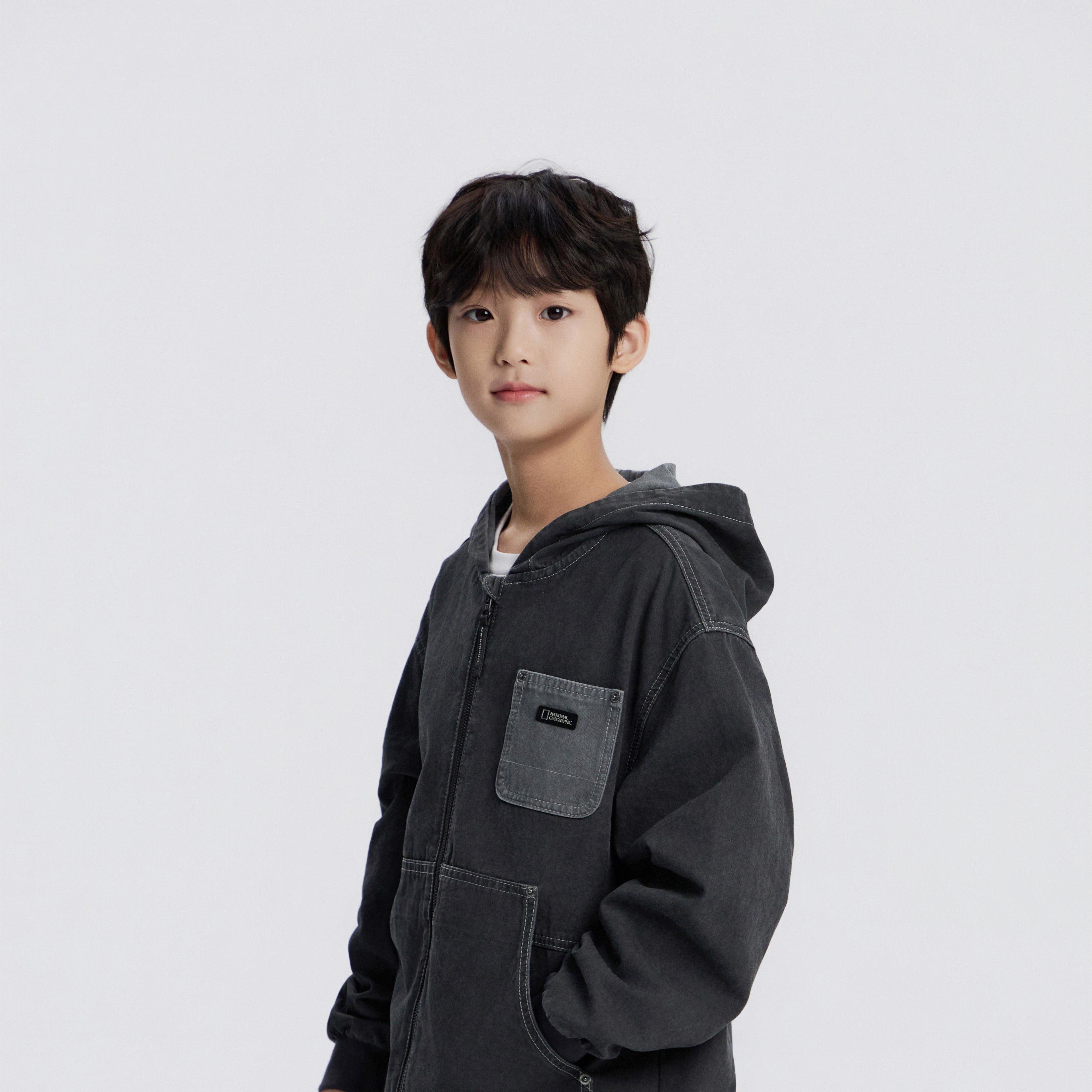 KIDS ADVENTURE HOODED FULL ZIP-UP JUMPER D/GREY