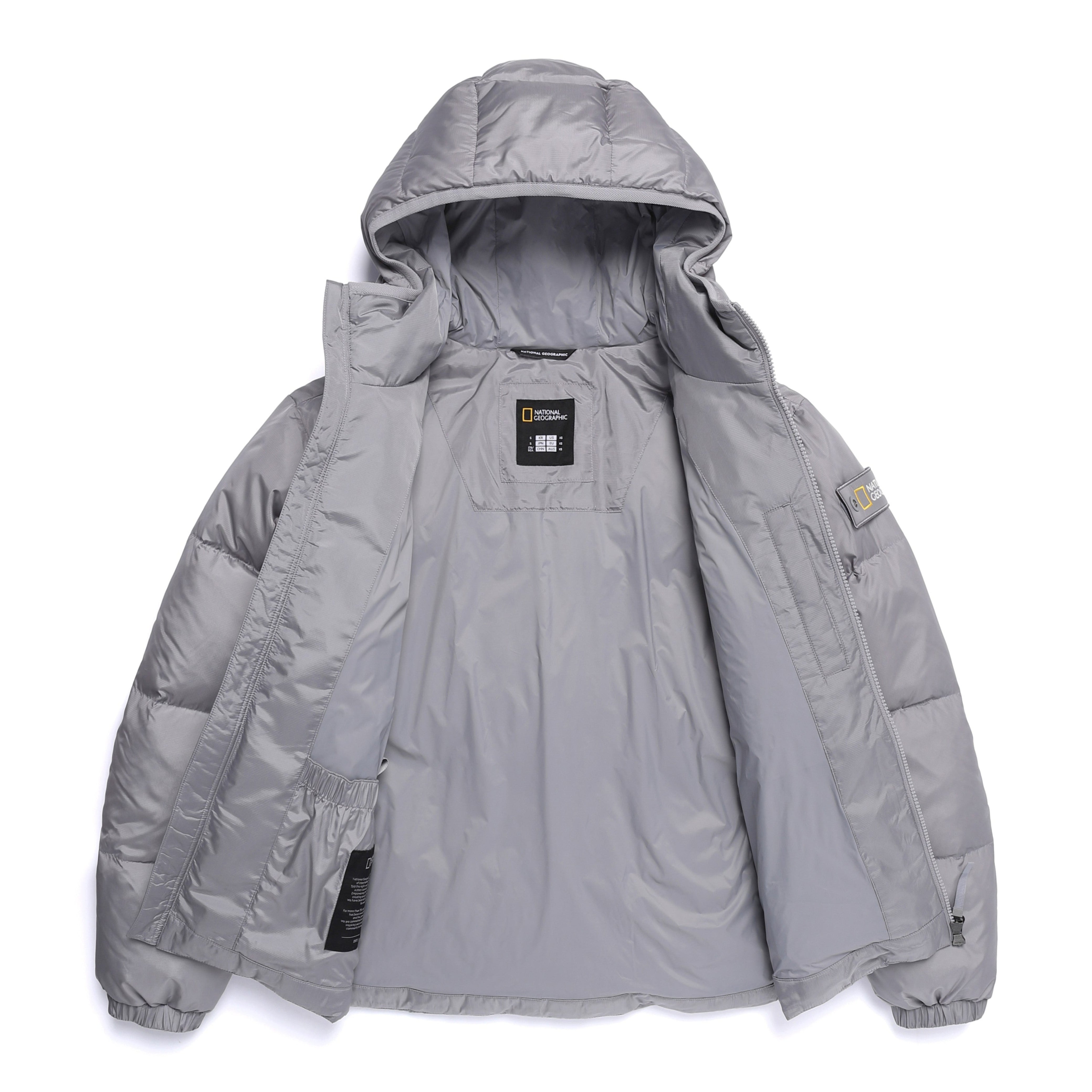 EIRA SHORT LENGTH HOODIE GOOSE DOWN JUMPER STONE GREY