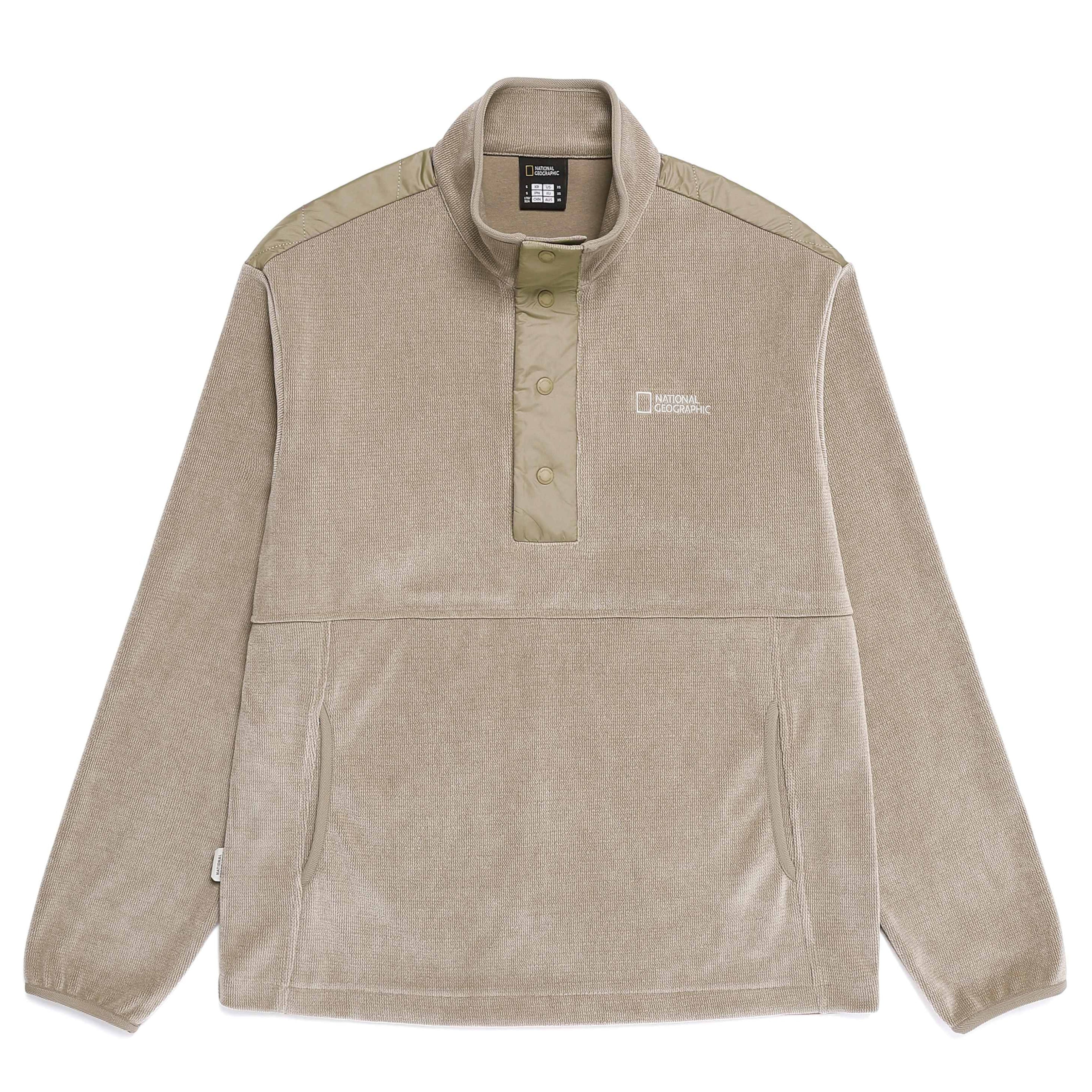 HALF ZIP UP SWEATSHIRT OAK BEIGE