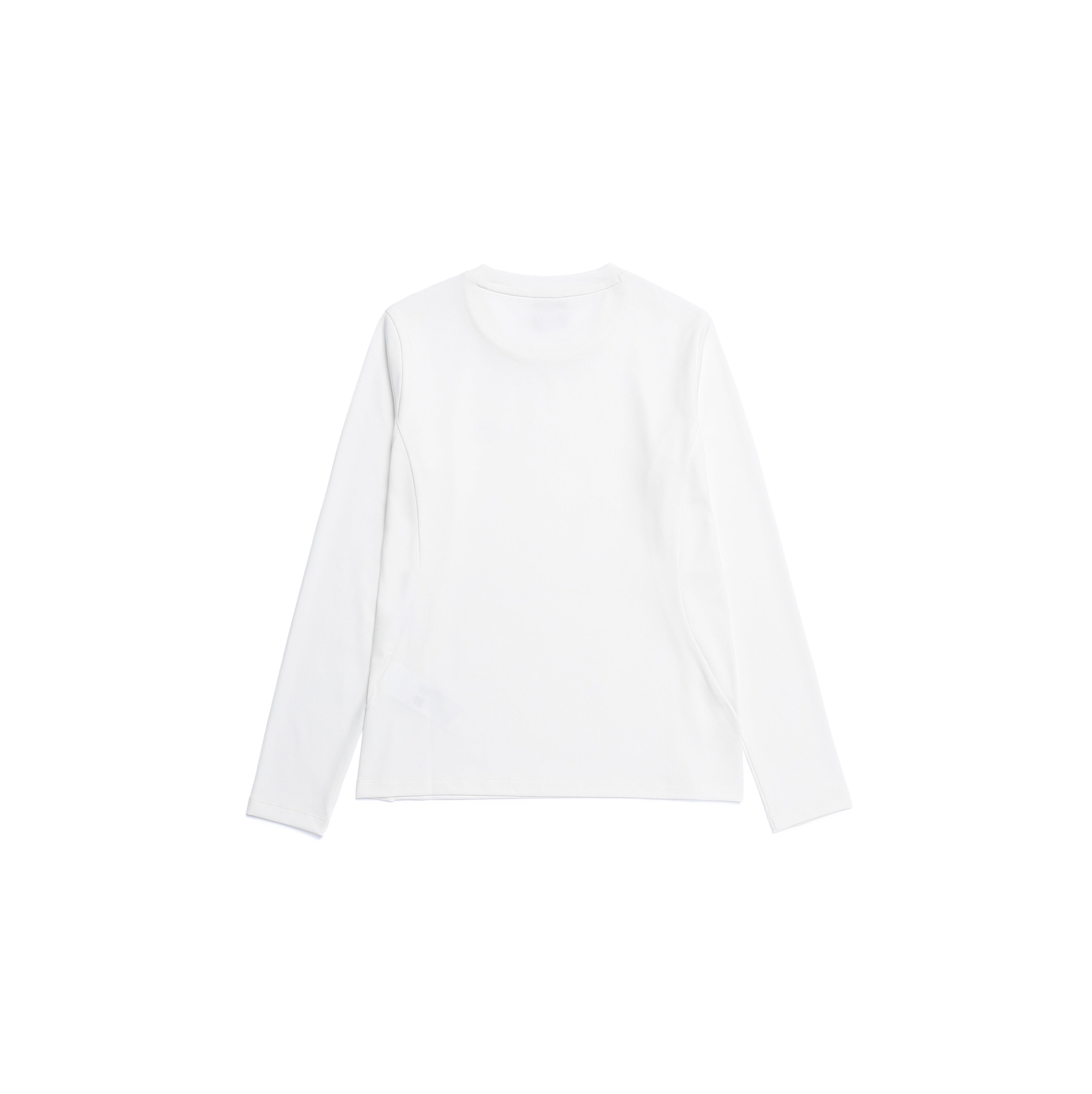 WOMEN HALF NECK LONG SLEEVE T-SHIRT O/WHITE